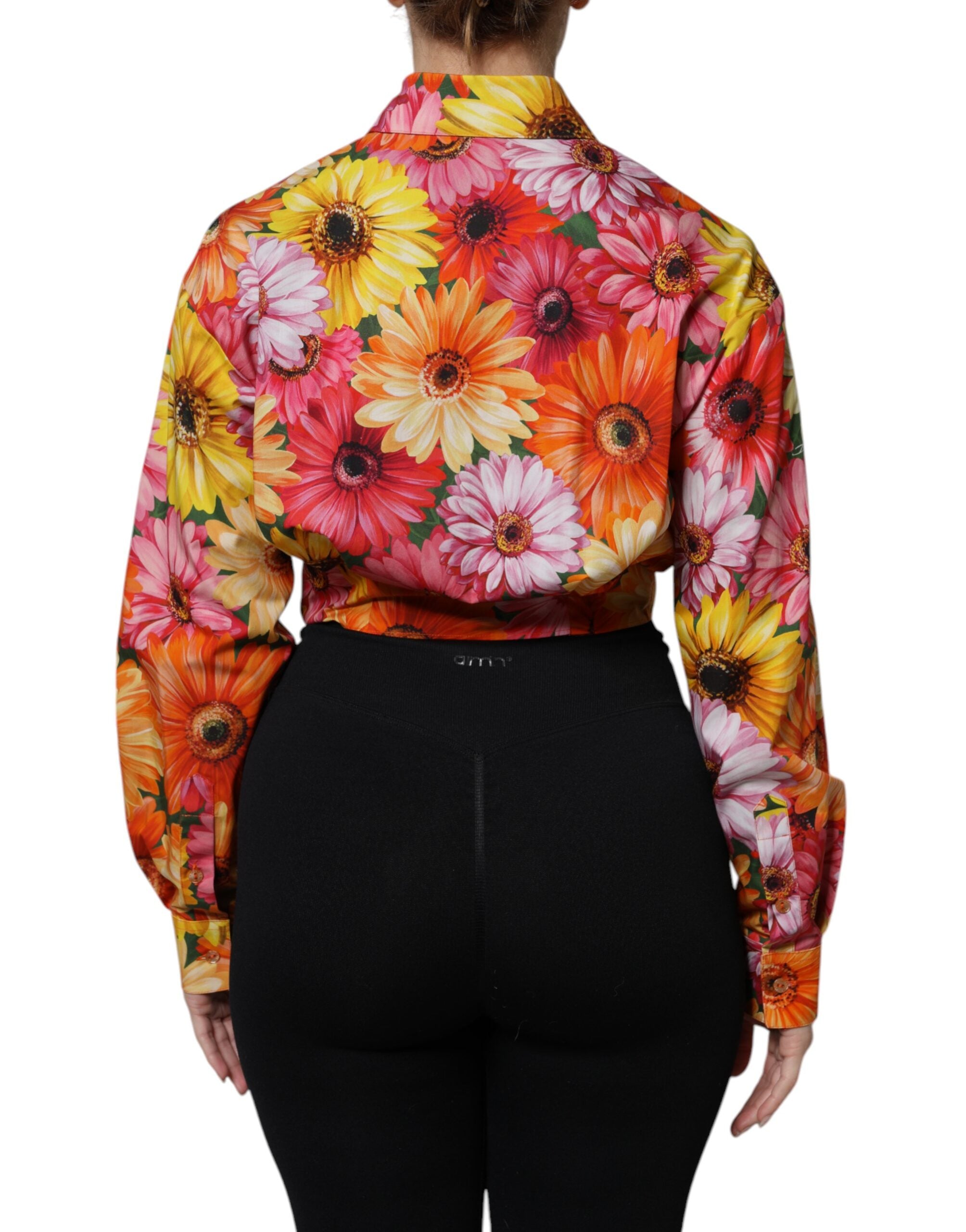 Dolce & Gabbana Multicolor Floral Cotton Cropped Blouse Top -   -  Dolce & Gabbana.