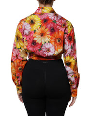 Dolce & Gabbana Multicolor Floral Cotton Cropped Blouse Top -   -  Dolce & Gabbana.