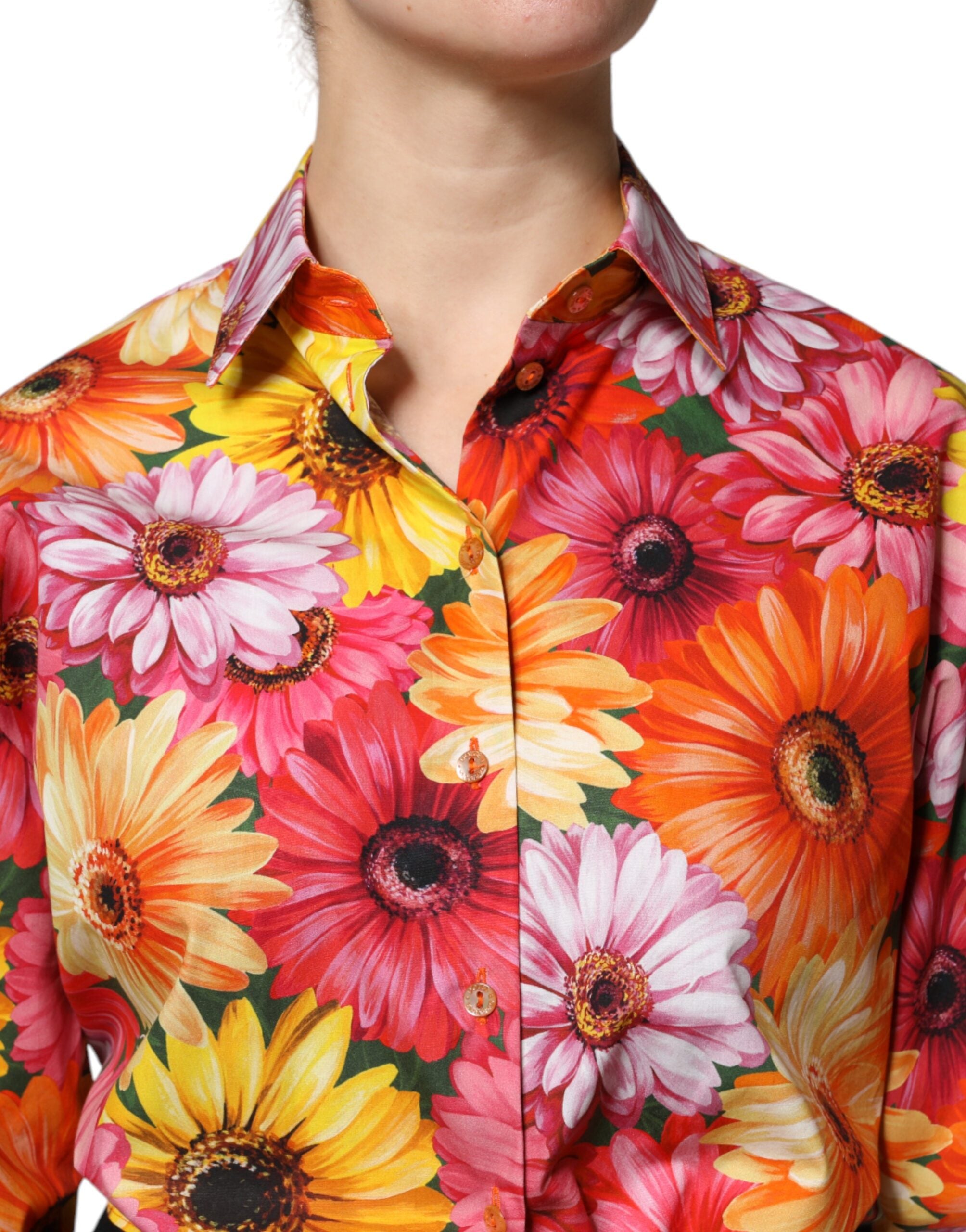 Dolce & Gabbana Multicolor Floral Cotton Cropped Blouse Top -   -  Dolce & Gabbana.