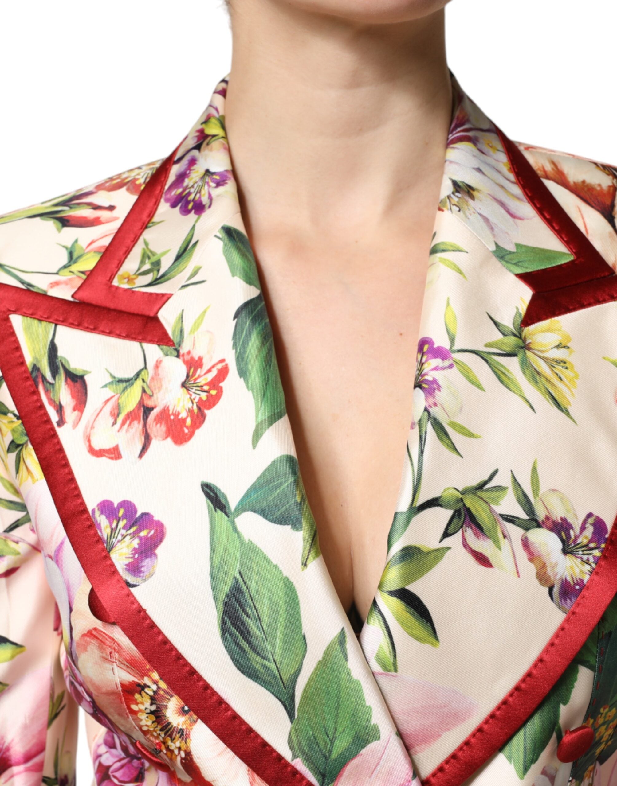 Dolce & Gabbana Multicolor Floral Double Breasted Jacket -   -  Dolce & Gabbana.