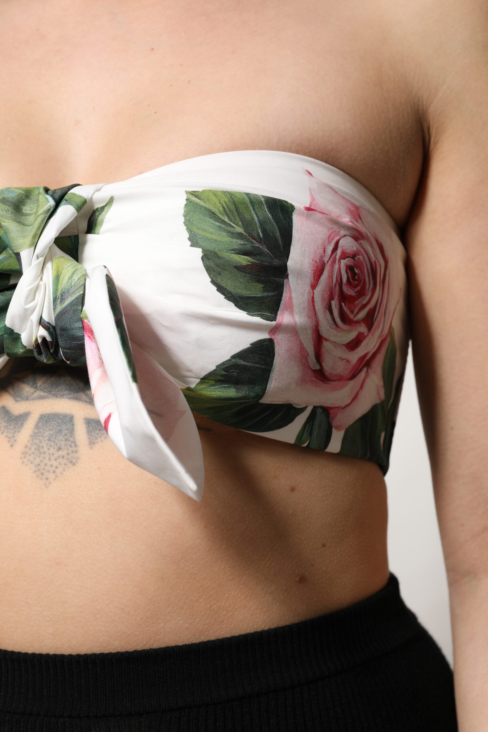 Dolce & Gabbana White Floral Print Cropped Bustier Corset Top -   -  Dolce & Gabbana.