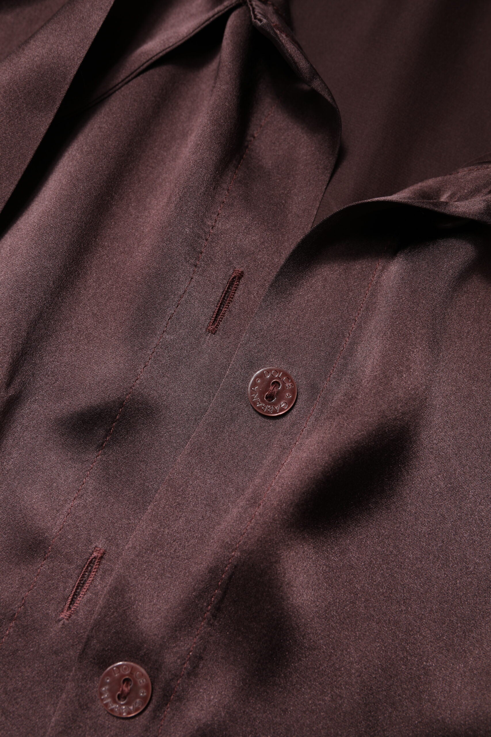 Dolce & Gabbana Brown Ascot Collar Long Sleeve Blouse Top -   -  Dolce & Gabbana.