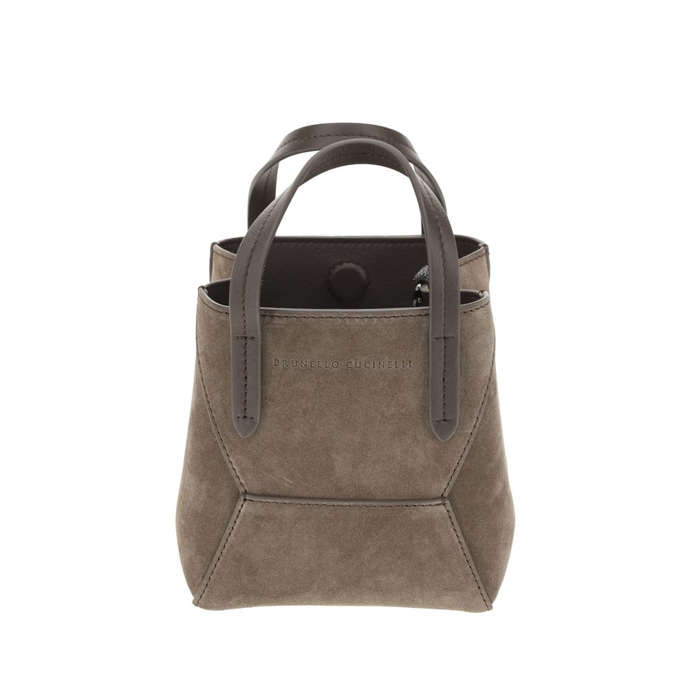 Brunello Cucinelli Suede Shoulder Bag -   -  Brunello Cucinelli.