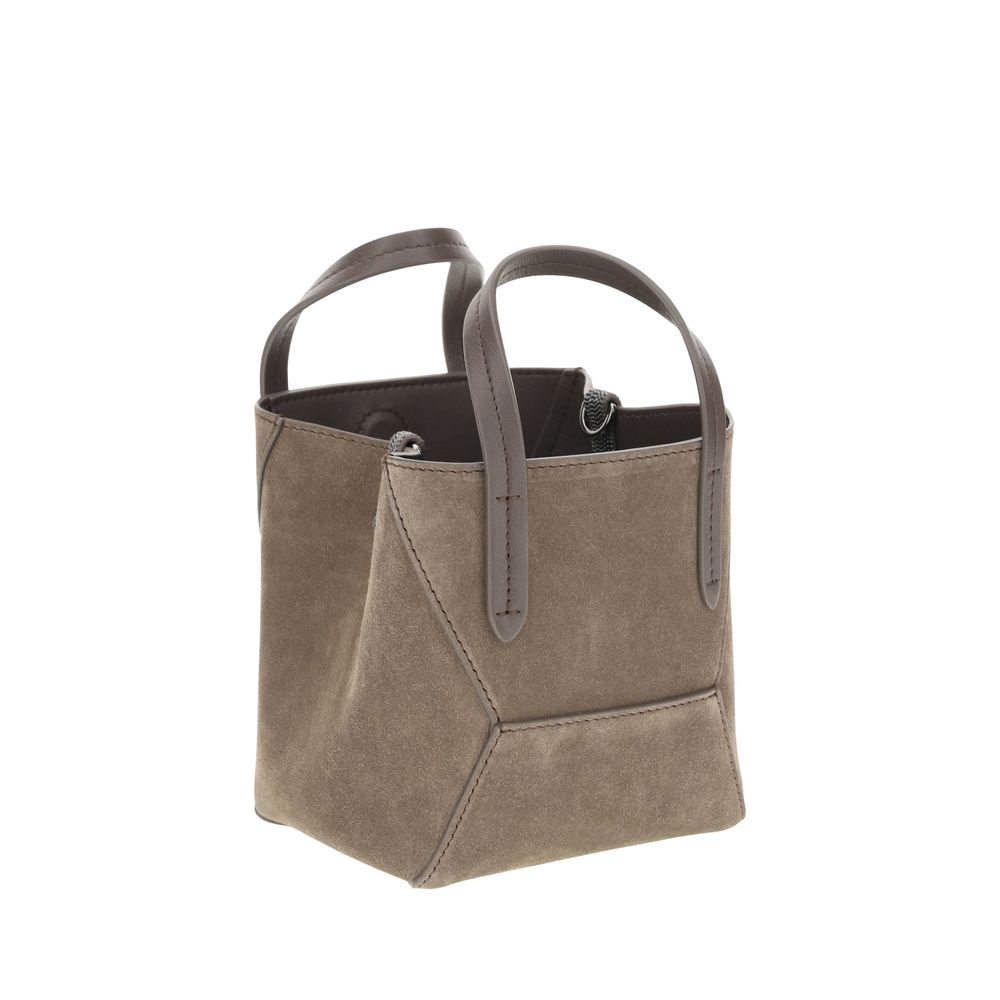 Brunello Cucinelli Suede Shoulder Bag -   -  Brunello Cucinelli.
