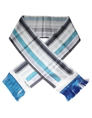 Dolce & Gabbana Multicolor Stripes Silk Fringes Neck Foulard Scarf -   -  Dolce & Gabbana.