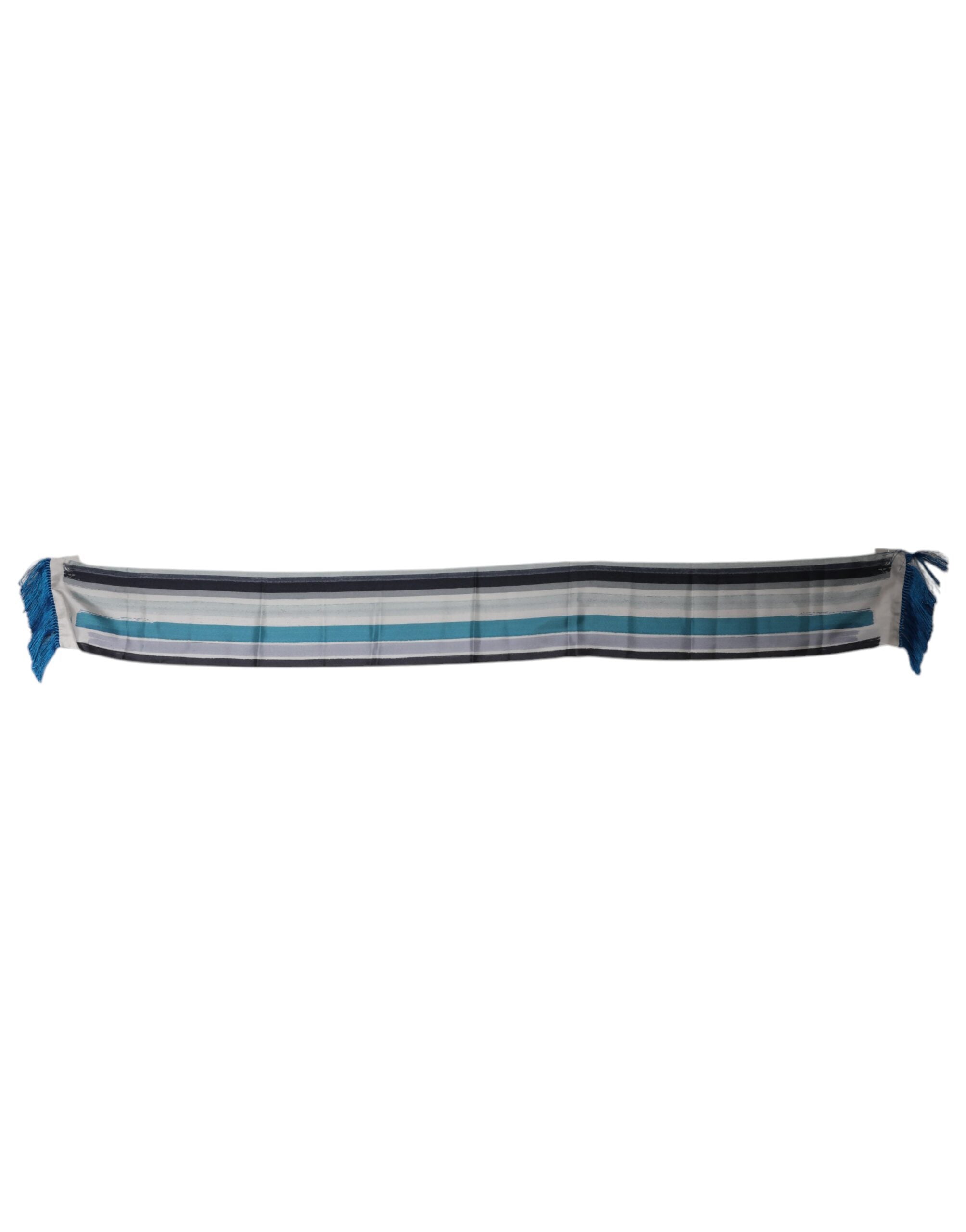Dolce & Gabbana Multicolor Stripes Silk Fringes Neck Foulard Scarf -   -  Dolce & Gabbana.