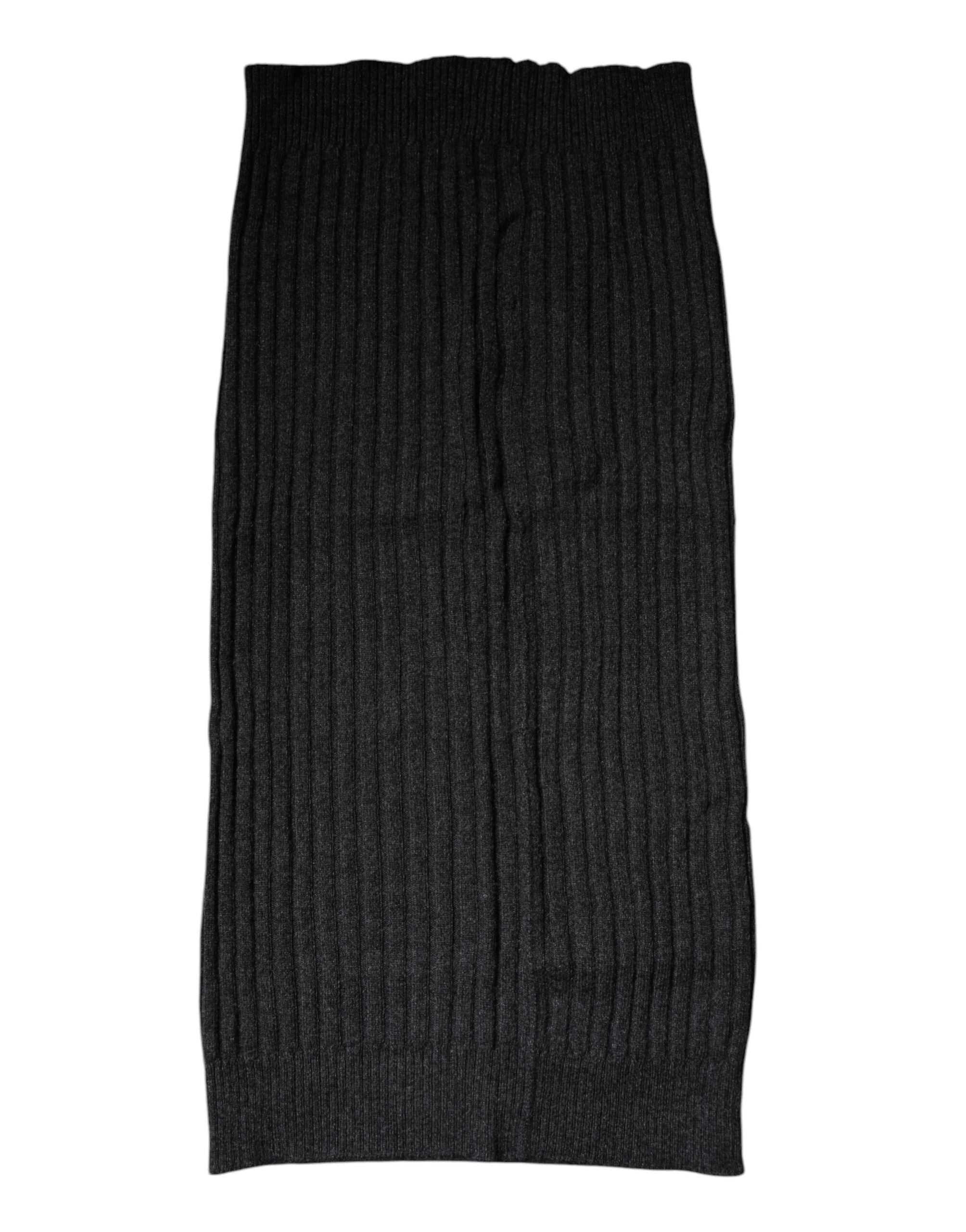 Dolce & Gabbana Black Cashmere Knitted Neck Warmer Foulard Scarf -   -  Dolce & Gabbana.