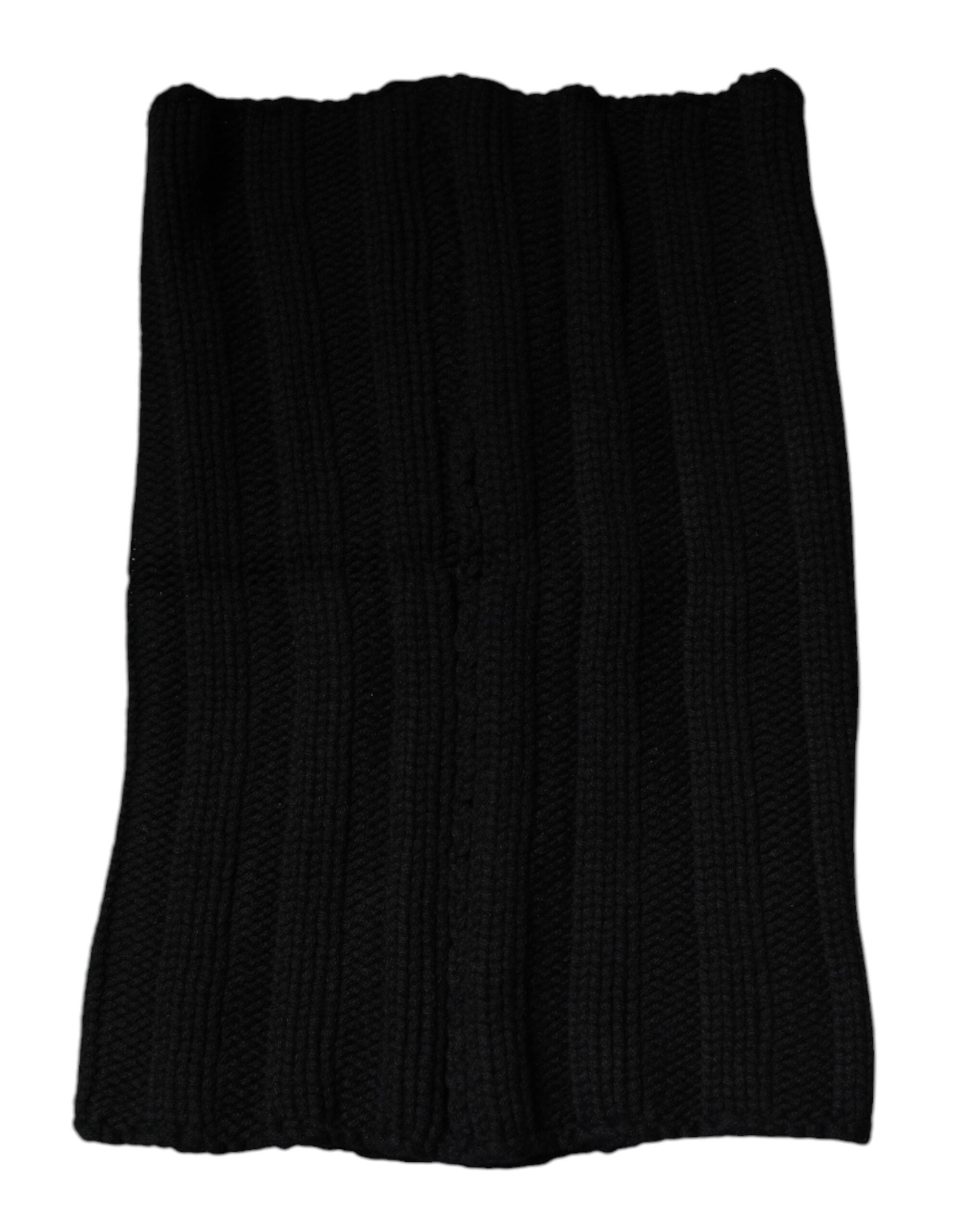 Dolce & Gabbana Black Cashmere Knitted Neck Warmer Foulard Scarf -   -  Dolce & Gabbana.