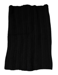 Dolce & Gabbana Black Cashmere Knitted Neck Warmer Foulard Scarf -   -  Dolce & Gabbana.