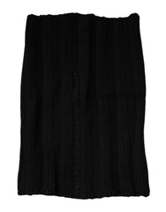 Dolce & Gabbana Black Cashmere Knitted Neck Warmer Foulard Scarf -   -  Dolce & Gabbana.