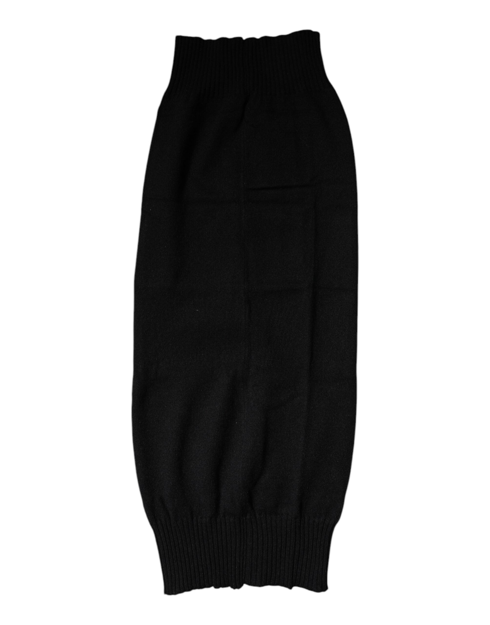 Dolce & Gabbana Black Cashmere Knitted Neck Warmer Foulard Scarf -   -  Dolce & Gabbana.