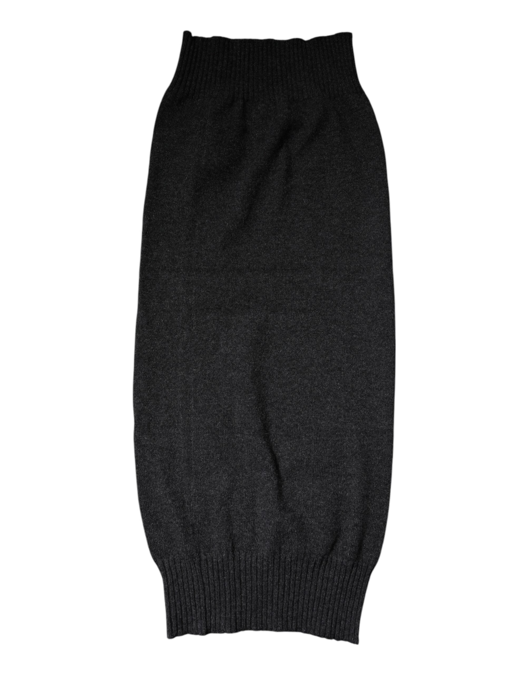 Dolce & Gabbana Black Cashmere Knitted Neck Warmer Foulard Scarf -   -  Dolce & Gabbana.