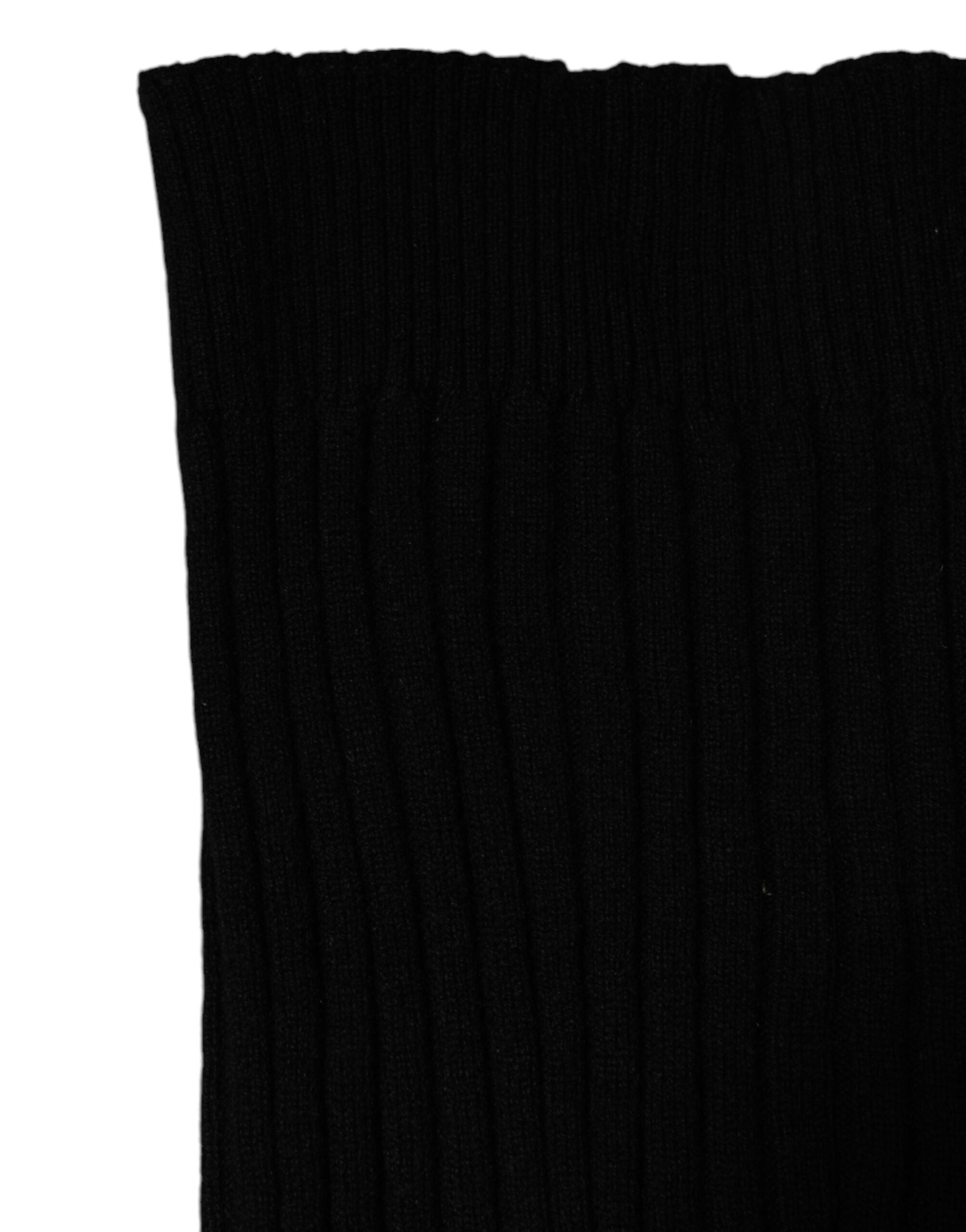 Dolce & Gabbana Black Cashmere Knitted Neck Warmer Foulard Scarf -   -  Dolce & Gabbana.