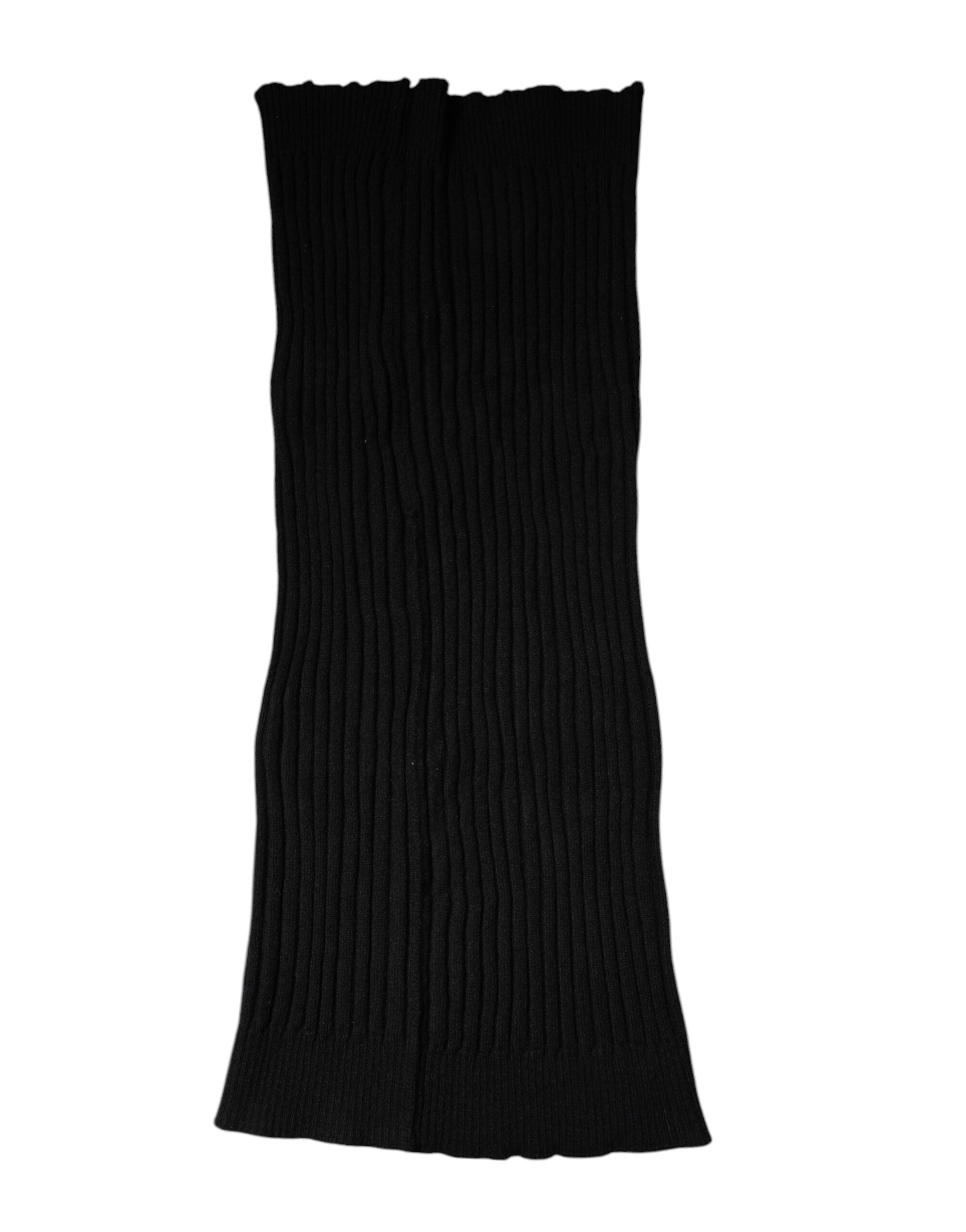 Dolce & Gabbana Black Cashmere Knitted Neck Warmer Foulard Scarf -   -  Dolce & Gabbana.