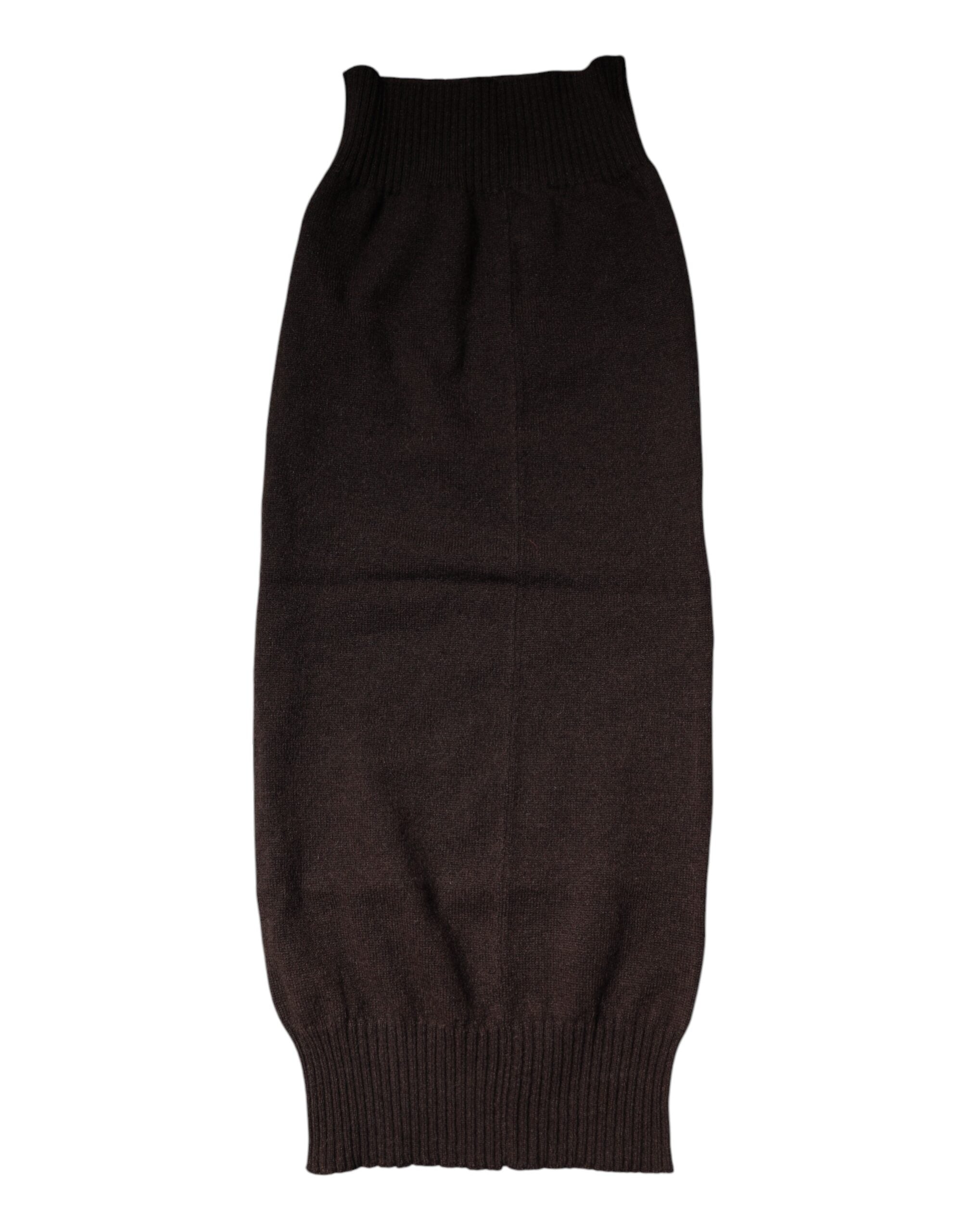 Dolce & Gabbana Brown Cashmere Knitted Neck Warmer Foulard Scarf -   -  Dolce & Gabbana.