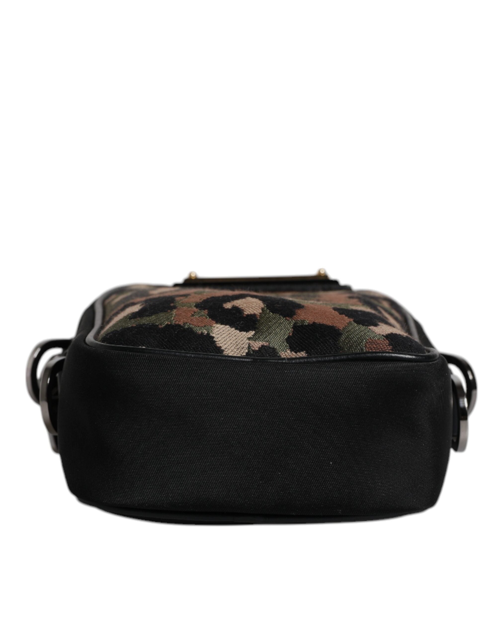 Dolce & Gabbana Multicolor Leopard Jacquard Logo Plaque Neck Strap Bag -   -  Dolce & Gabbana.
