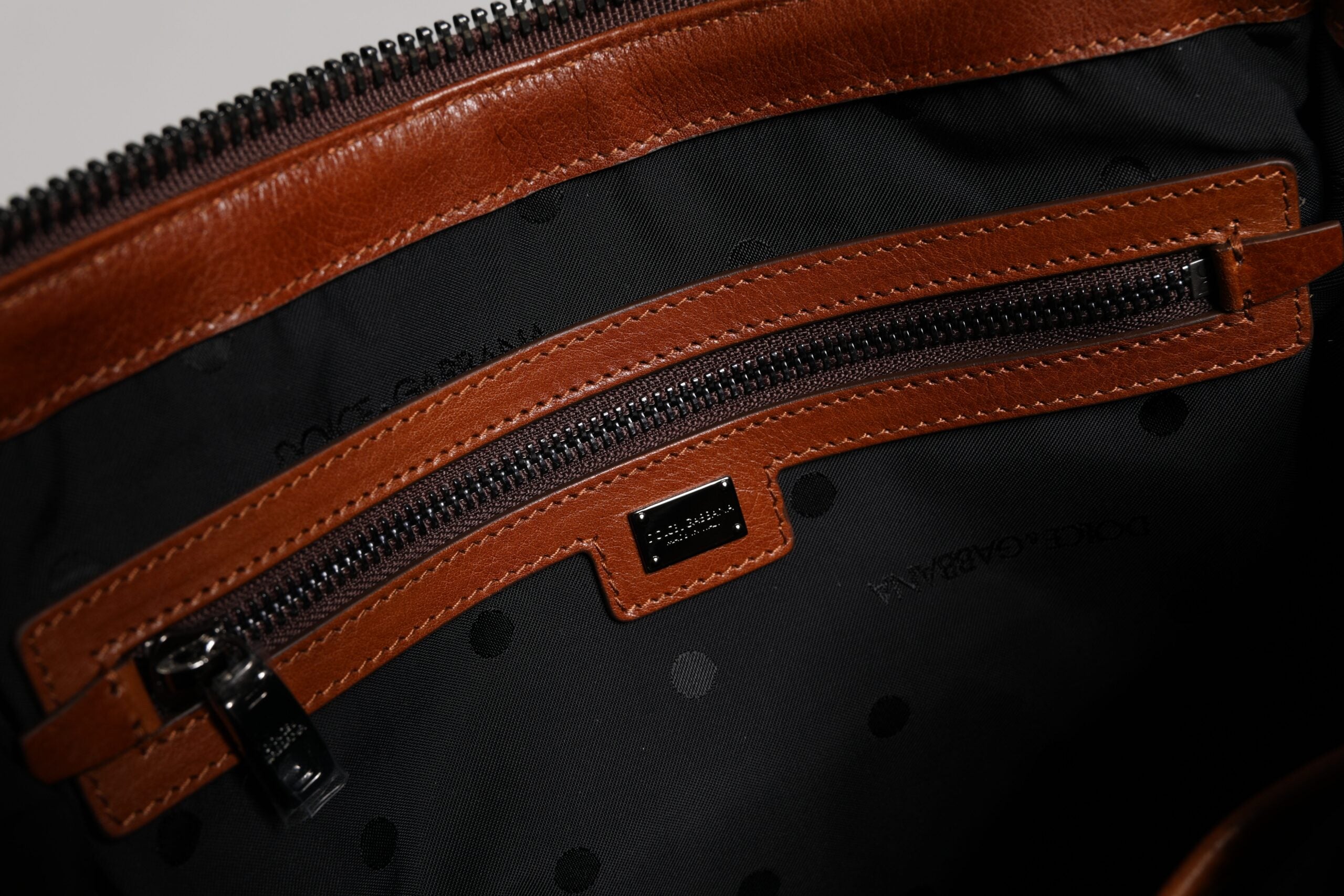 Dolce & Gabbana Beige Brown Cotton Leather Duffle Shoulder Bag -   -  Dolce & Gabbana.