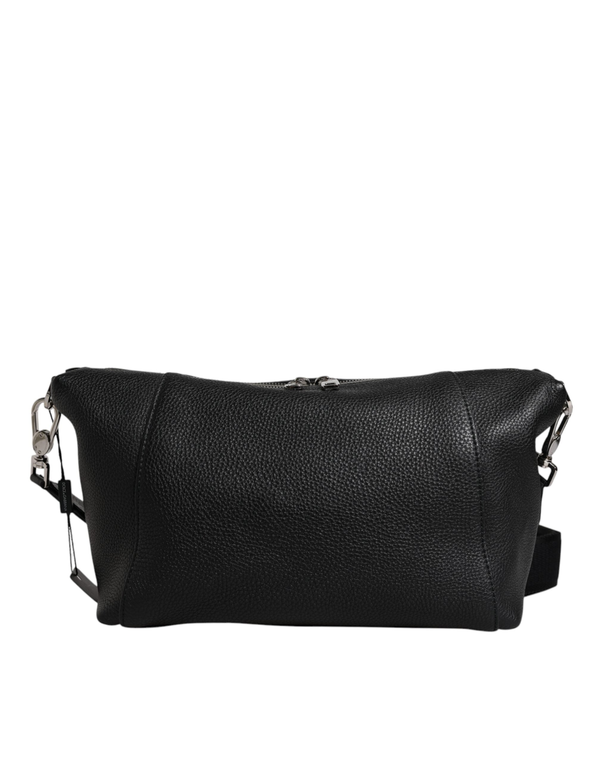 Dolce & Gabbana Black Leather Logo Plaque Shoulder Crossbody Bag -   -  Dolce & Gabbana.