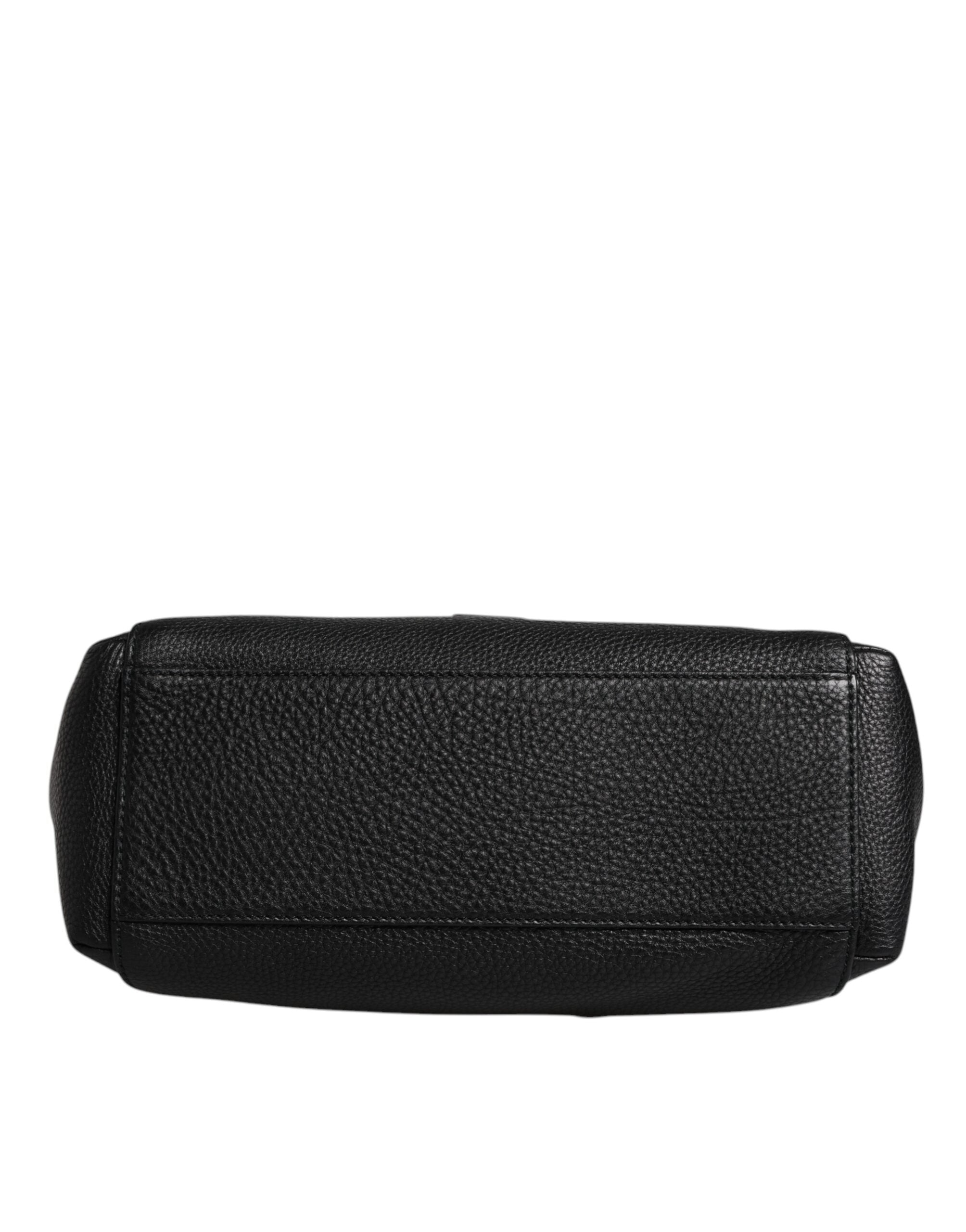 Dolce & Gabbana Black Leather Logo Plaque Shoulder Crossbody Bag -   -  Dolce & Gabbana.