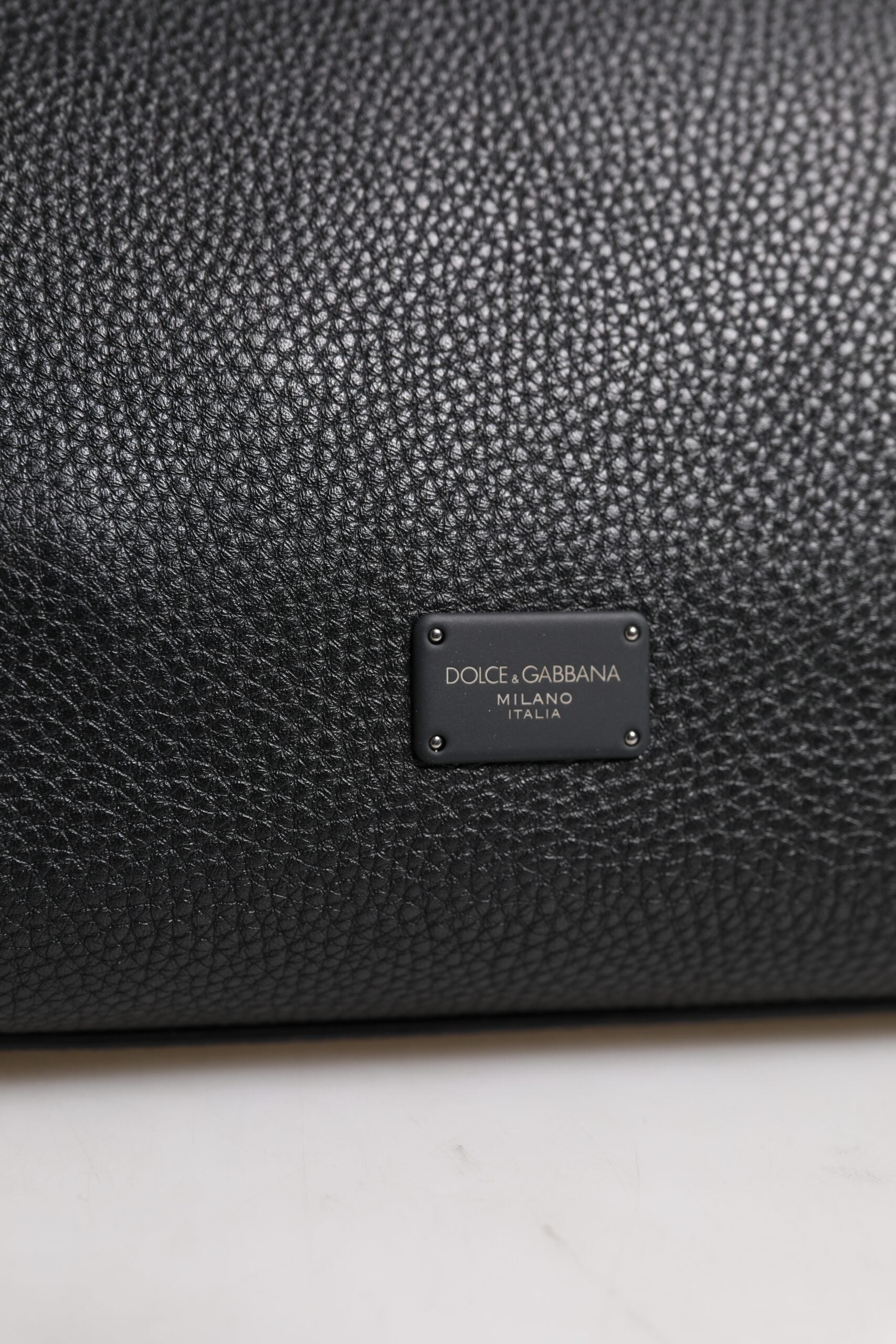 Dolce & Gabbana Black Leather Logo Plaque Shoulder Crossbody Bag -   -  Dolce & Gabbana.