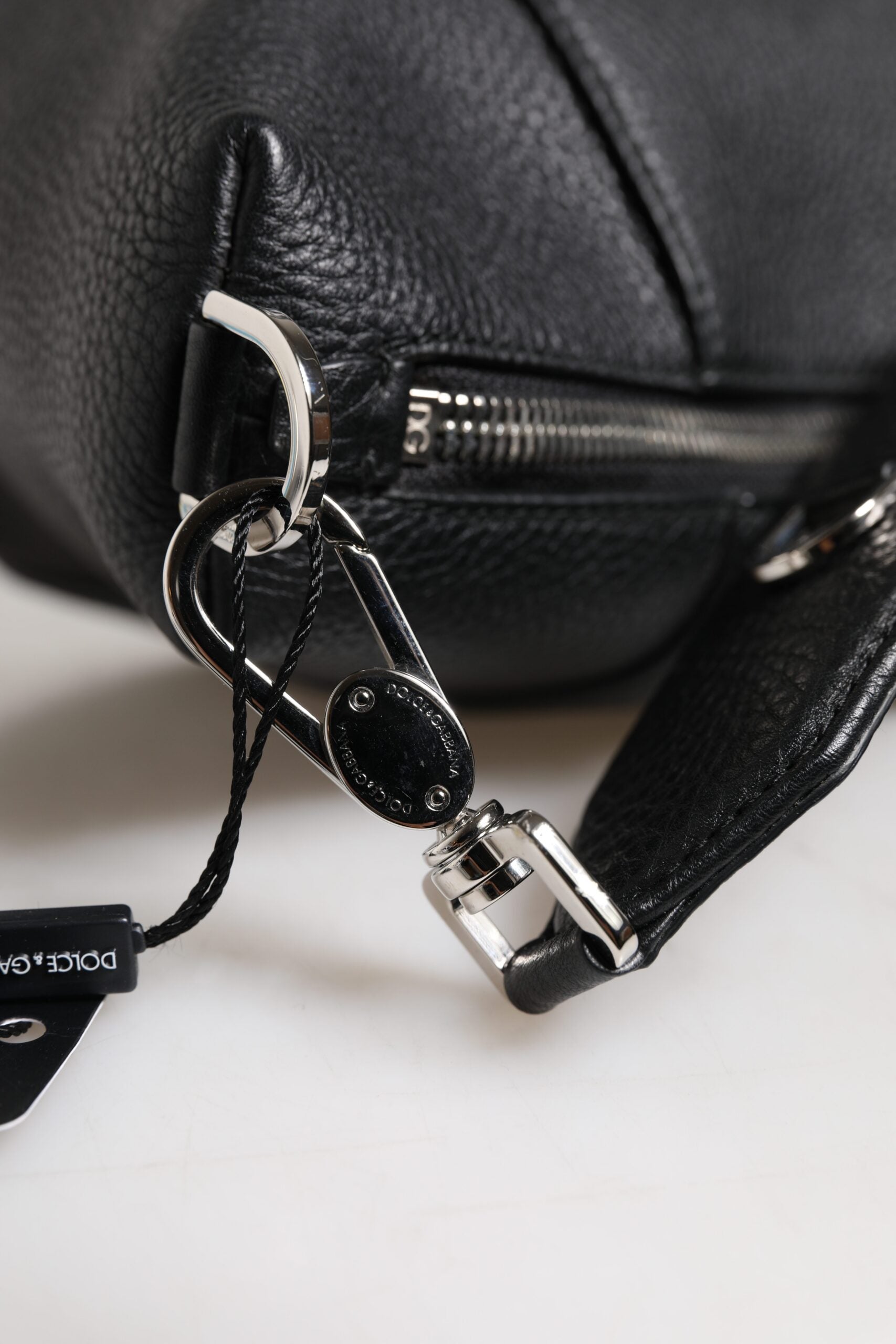 Dolce & Gabbana Black Leather Logo Plaque Shoulder Crossbody Bag -   -  Dolce & Gabbana.