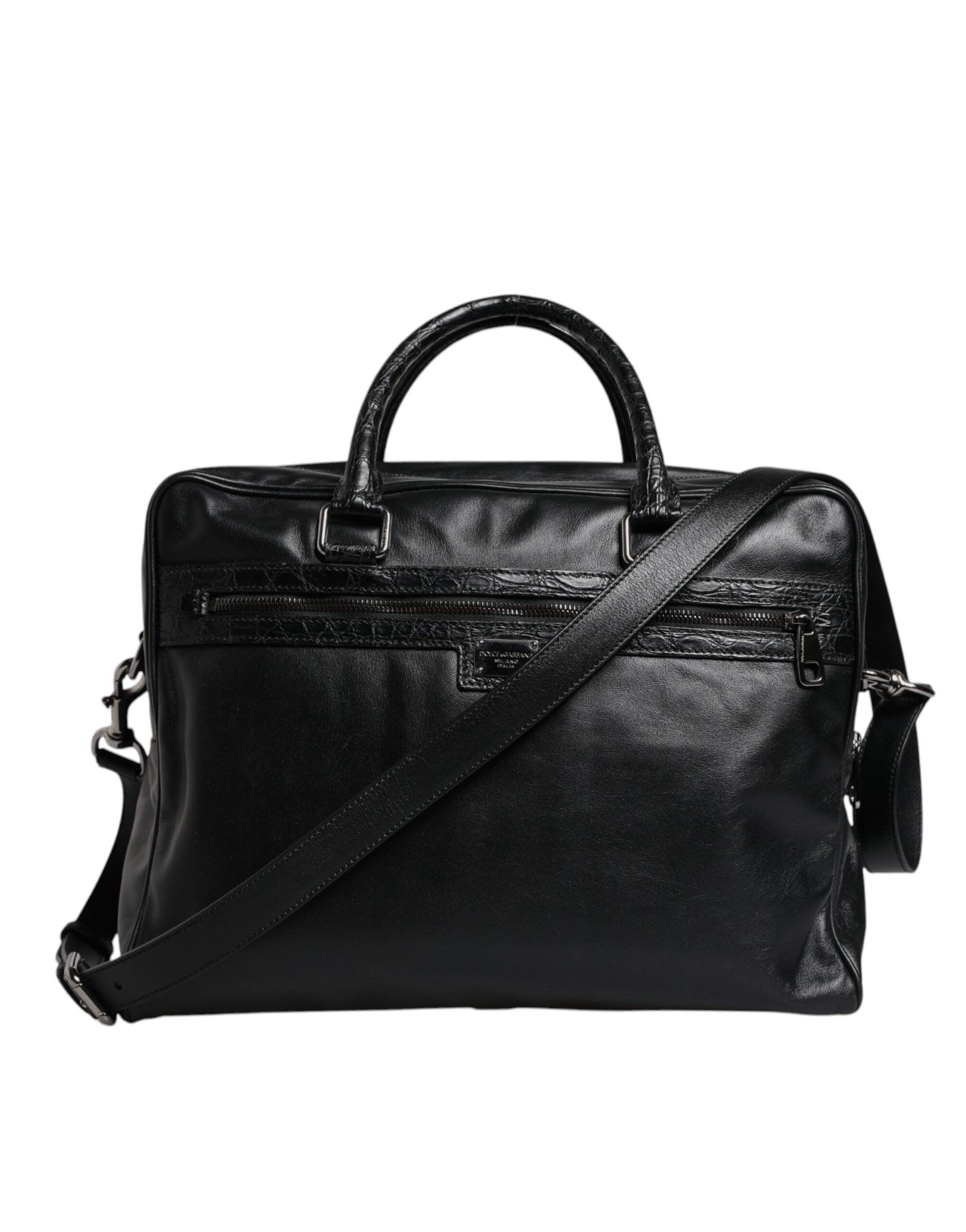 Dolce & Gabbana Black Leather Messenger Shoulder Strap Bag -   -  Dolce & Gabbana.