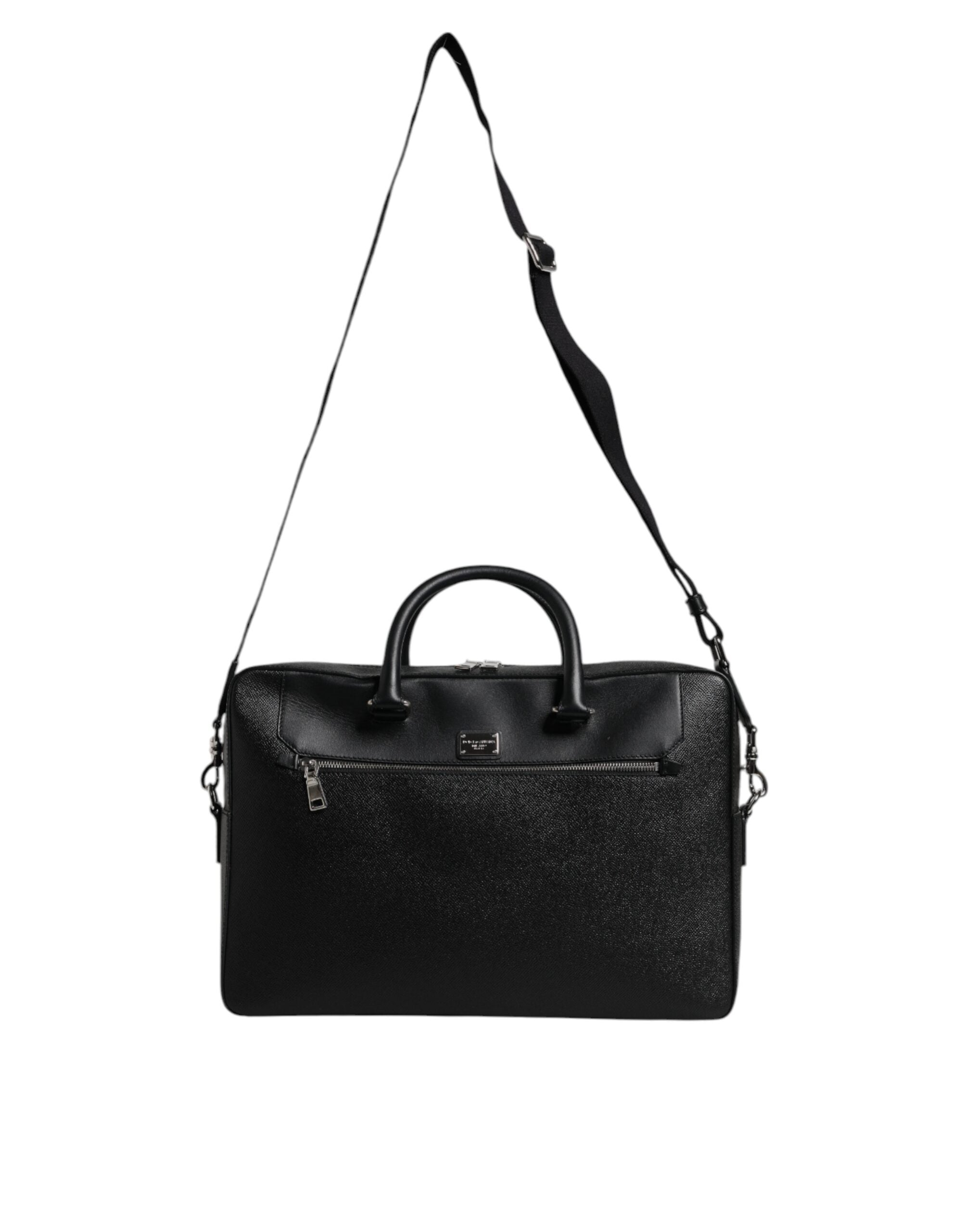 Dolce & Gabbana Black Logo Plaque Double Handle Messenger Bag -   -  Dolce & Gabbana.