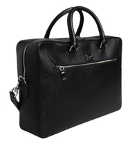 Dolce & Gabbana Black Logo Plaque Double Handle Messenger Bag -   -  Dolce & Gabbana.