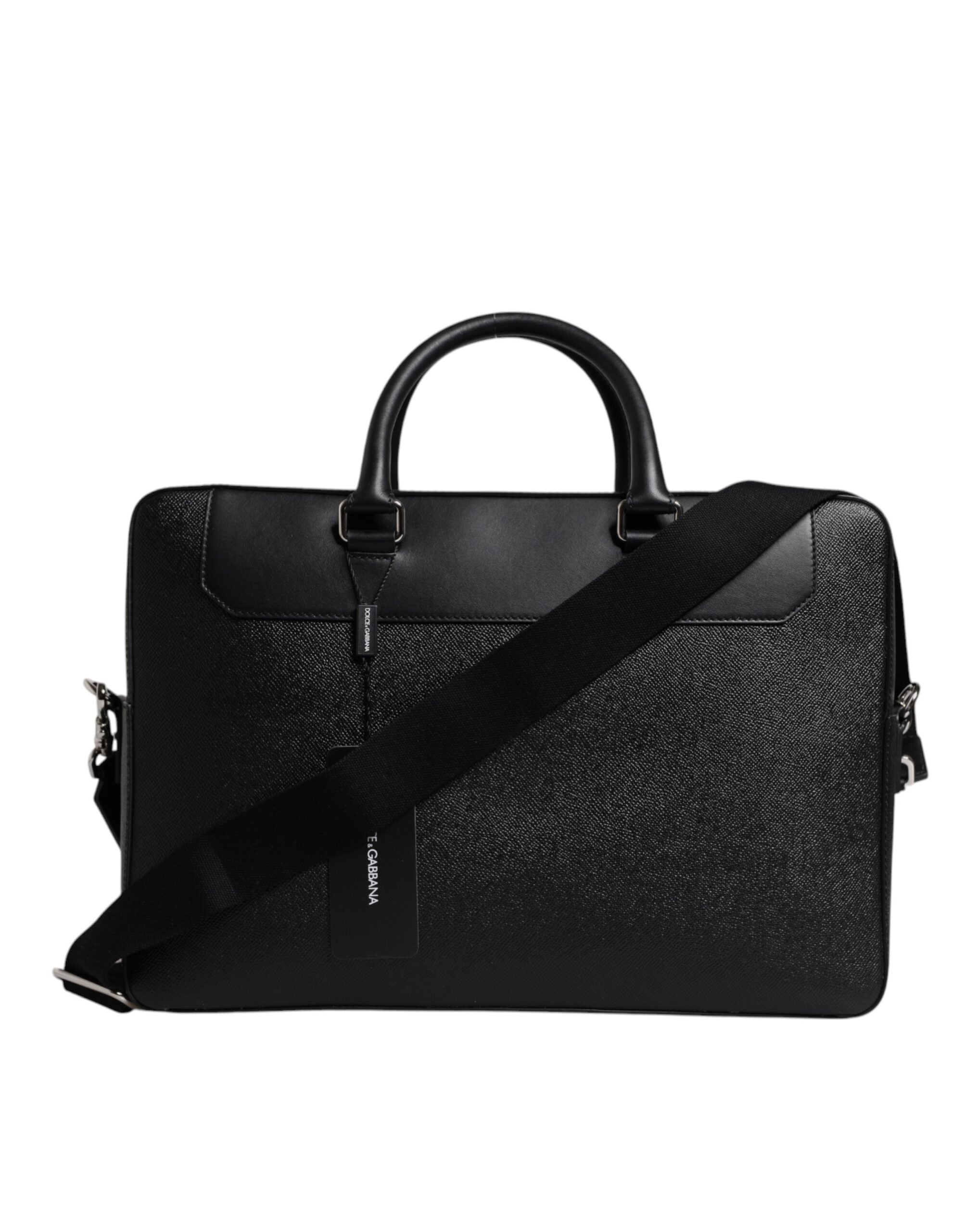 Dolce & Gabbana Black Logo Plaque Double Handle Messenger Bag -   -  Dolce & Gabbana.