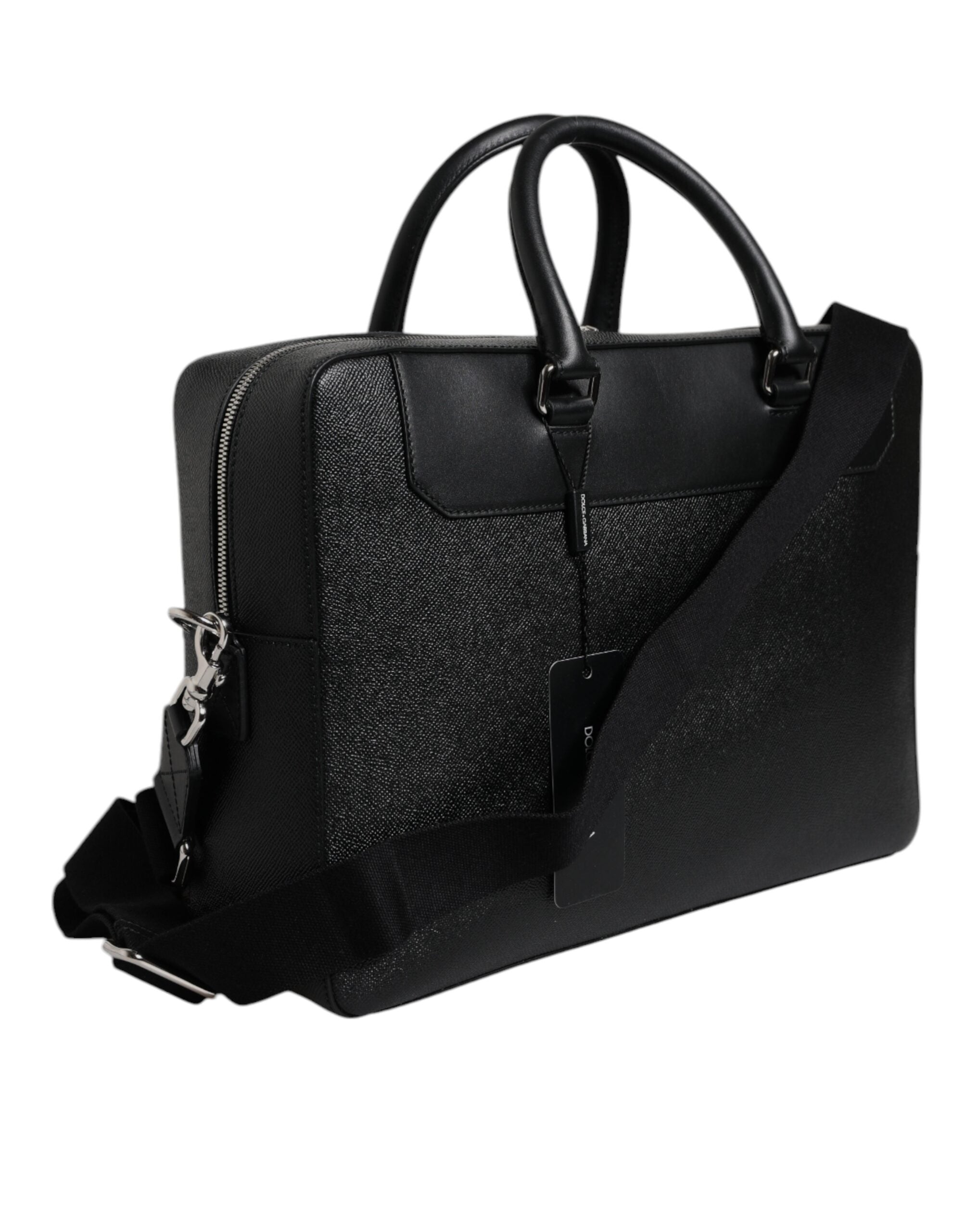 Dolce & Gabbana Black Logo Plaque Double Handle Messenger Bag -   -  Dolce & Gabbana.