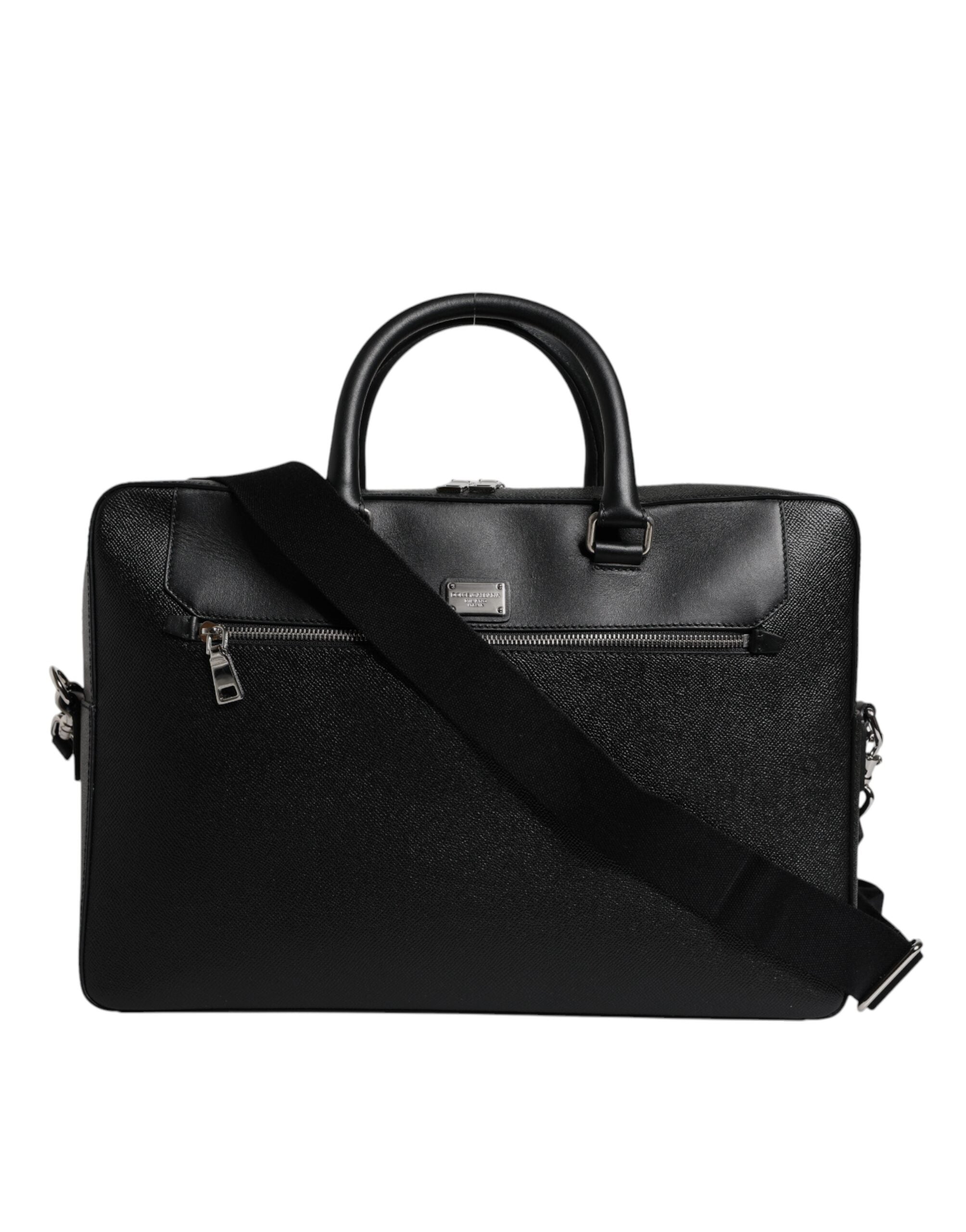 Dolce & Gabbana Black Logo Plaque Double Handle Messenger Bag -   -  Dolce & Gabbana.