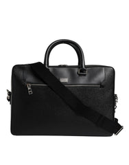 Dolce & Gabbana Black Logo Plaque Double Handle Messenger Bag -   -  Dolce & Gabbana.