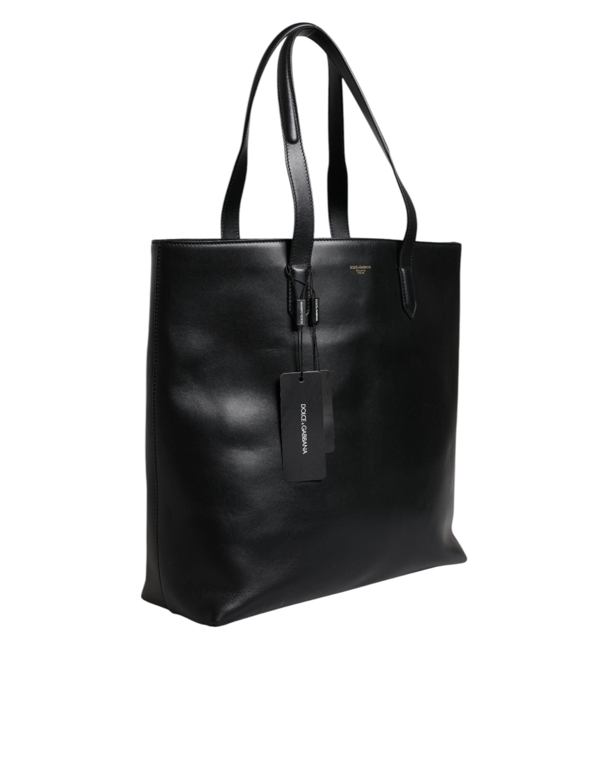 Dolce & Gabbana Black Calf Leather Shopping Tote Shoulder Bag -   -  Dolce & Gabbana.