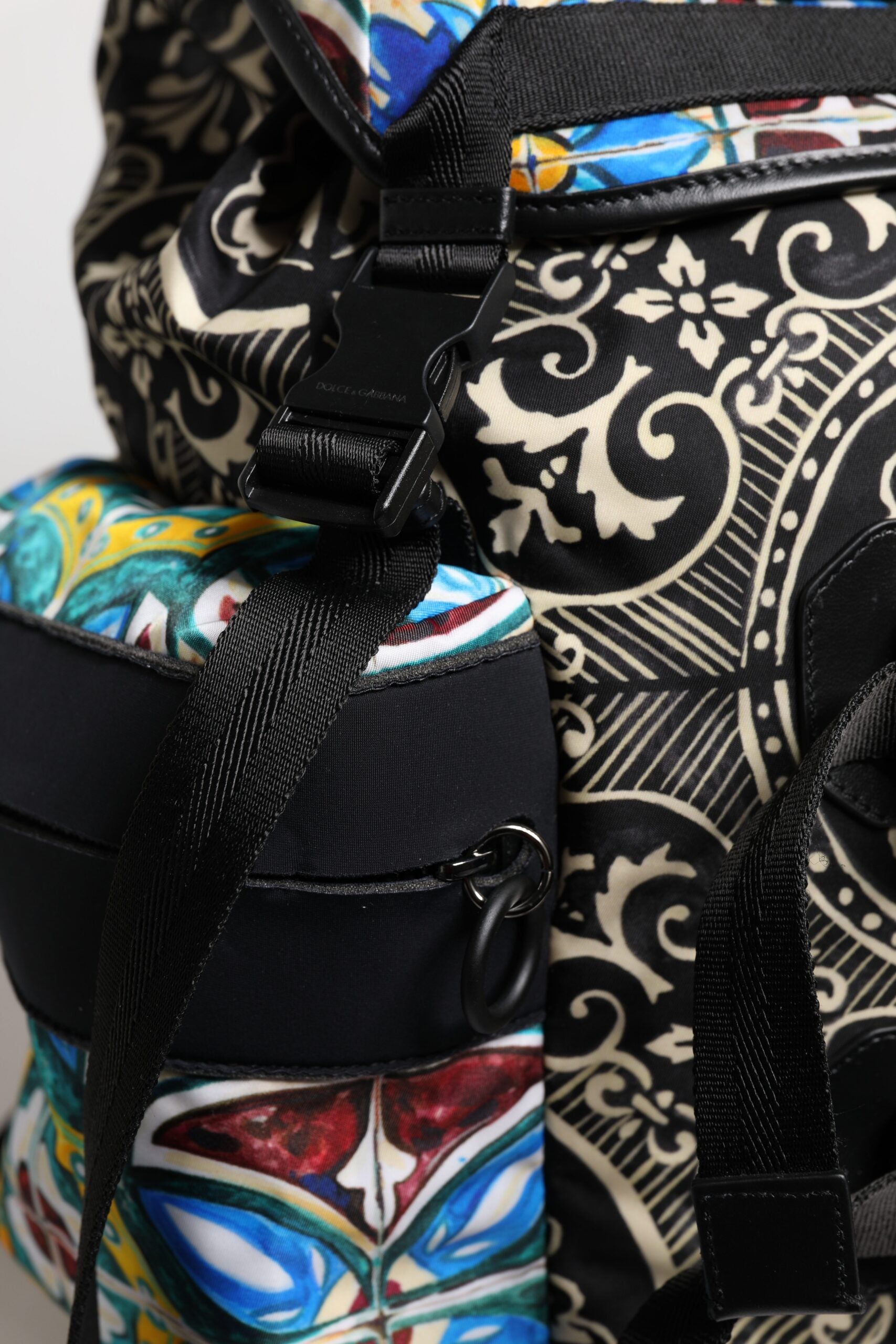 Dolce & Gabbana Multicolor Maiolica Print Nylon Backpack Bag -   -  Dolce & Gabbana.