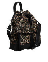 Dolce & Gabbana Multicolor Leopard Cotton Shoulder Bucket Bag -   -  Dolce & Gabbana.