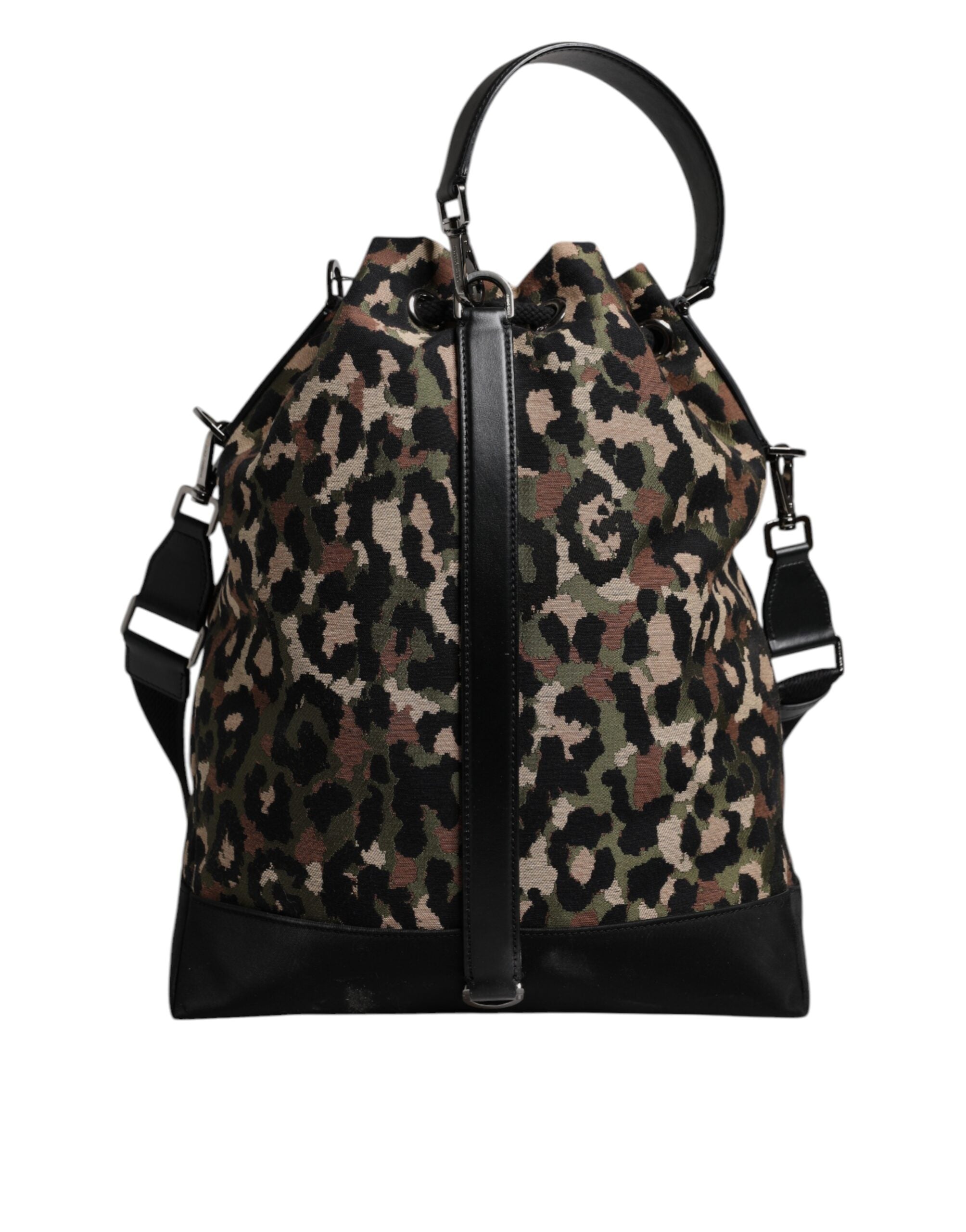 Dolce & Gabbana Multicolor Leopard Cotton Shoulder Bucket Bag -   -  Dolce & Gabbana.