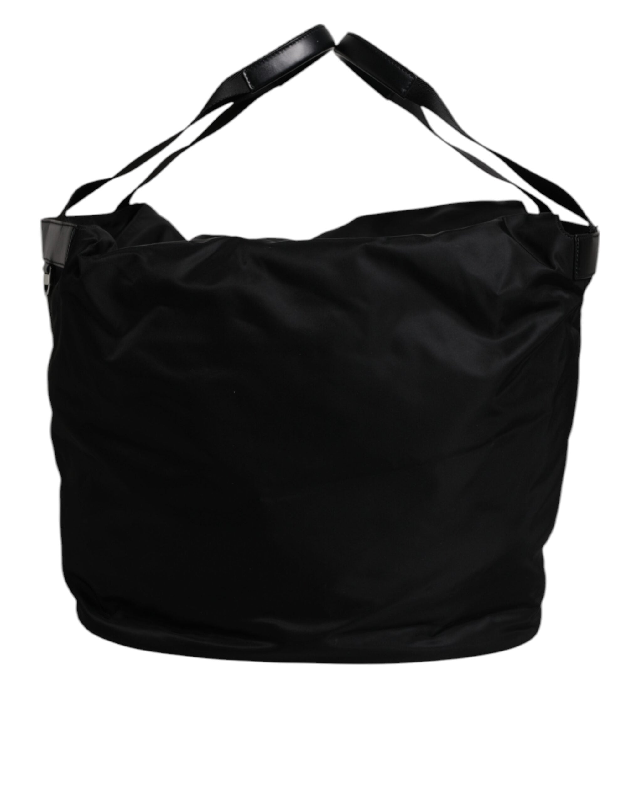 Dolce & Gabbana Black Nylon White Iconic Logo Shoulder Bucket Bag -   -  Dolce & Gabbana.