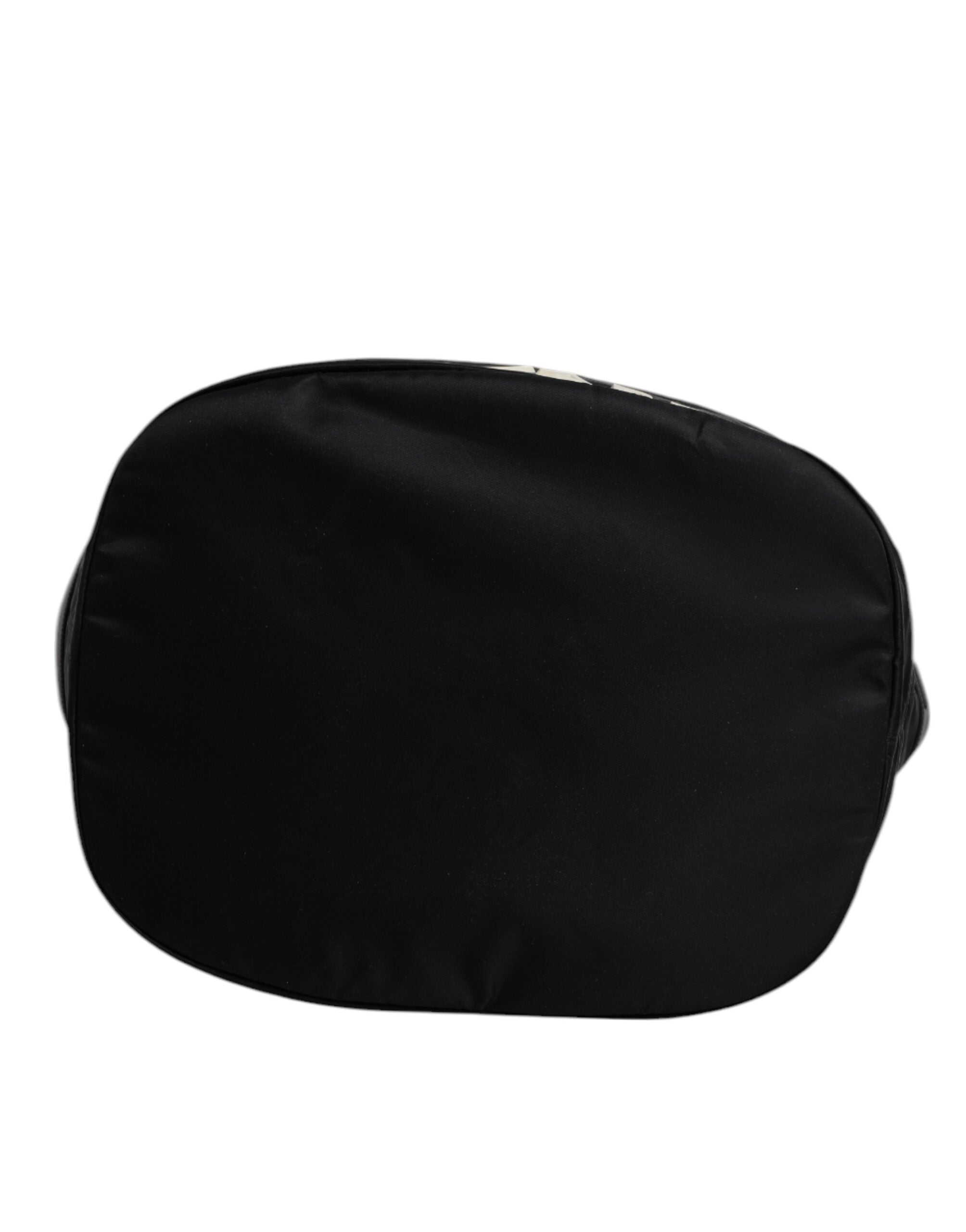Dolce & Gabbana Black Nylon White Iconic Logo Shoulder Bucket Bag -   -  Dolce & Gabbana.
