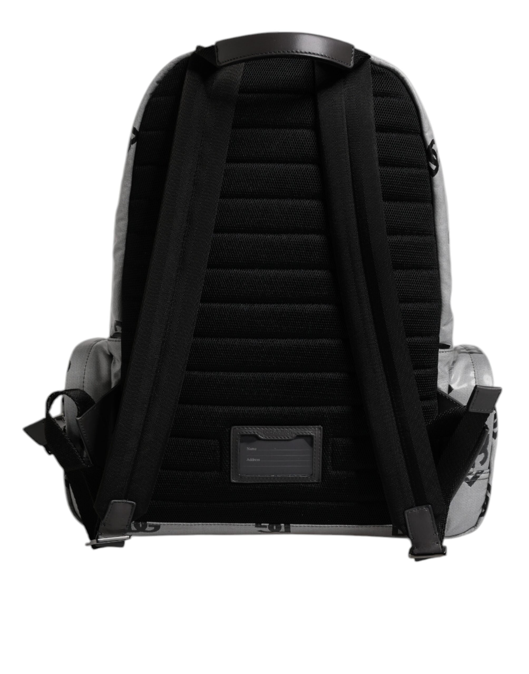 Dolce & Gabbana Polyester Gray Black DG Logo Plaque Backpack Bag -   -  Dolce & Gabbana.