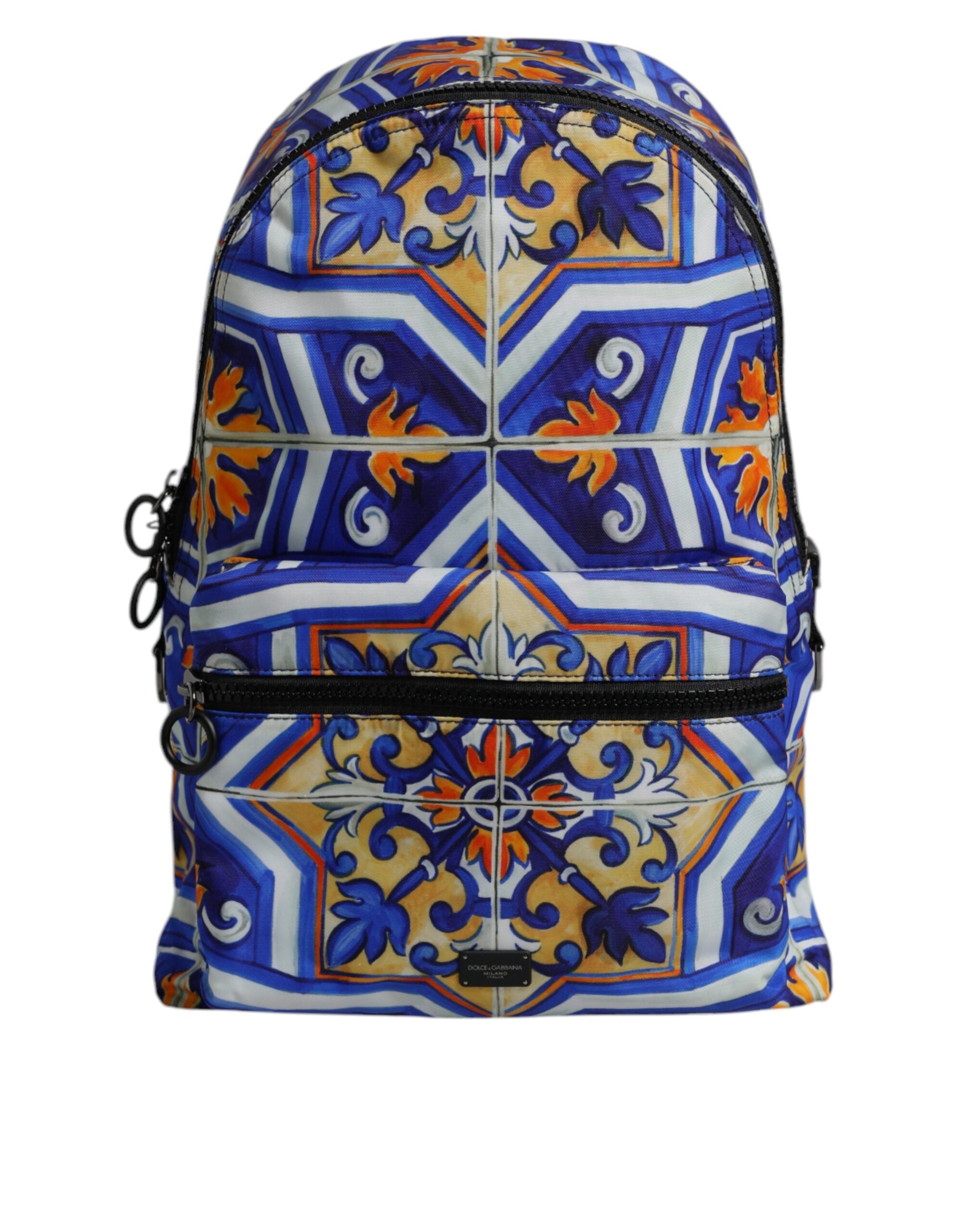 Dolce & Gabbana Multicolor Majolica Print Nylon Travel Backpack Bag -   -  Dolce & Gabbana.