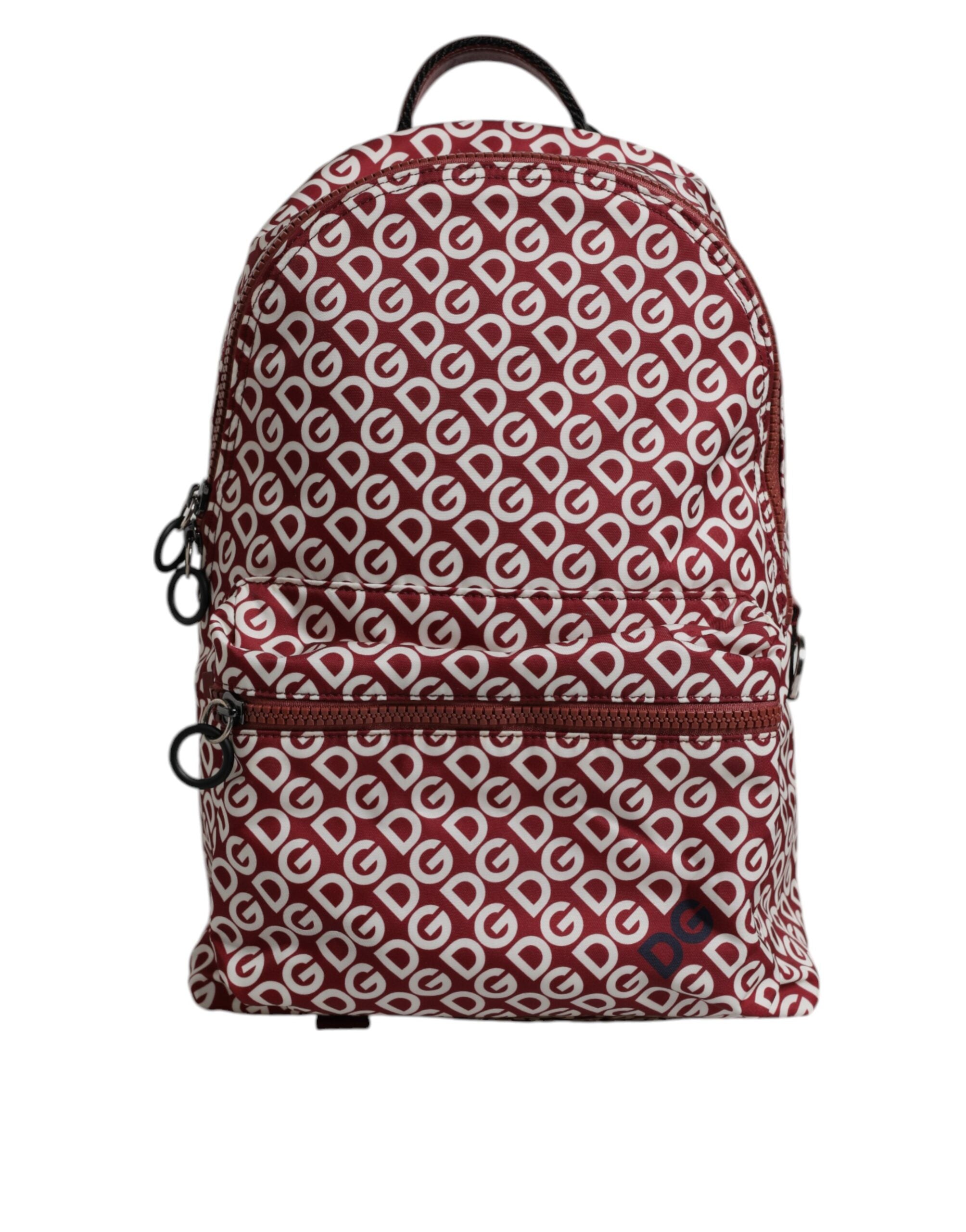Dolce & Gabbana Red White DG Logo Print Nylon Travel Backpack Bag -   -  Dolce & Gabbana.