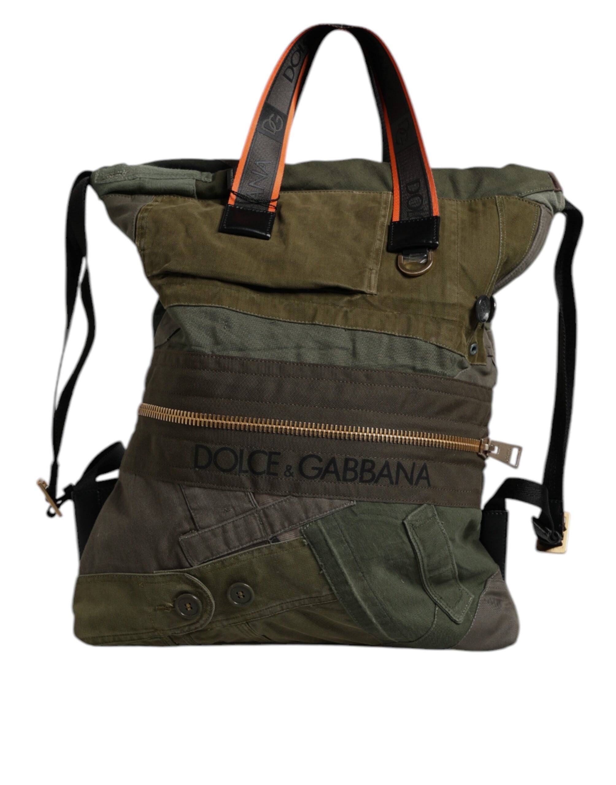 Dolce & Gabbana Military Green Patchwork Rucksack Backpack Bag -   -  Dolce & Gabbana.