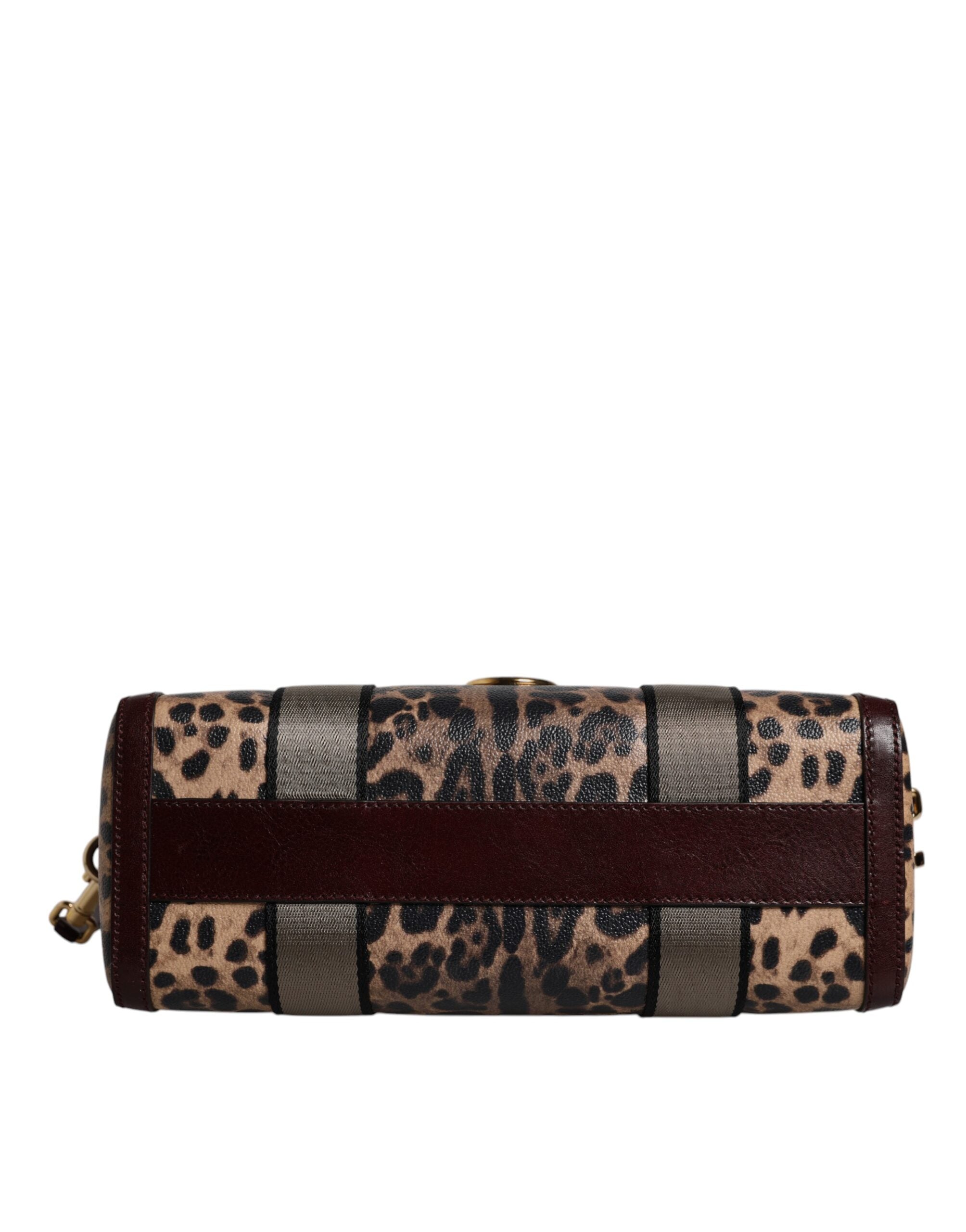 Dolce & Gabbana Brown Leopard Leather Shoulder Strap Duffle Bag -   -  Dolce & Gabbana.