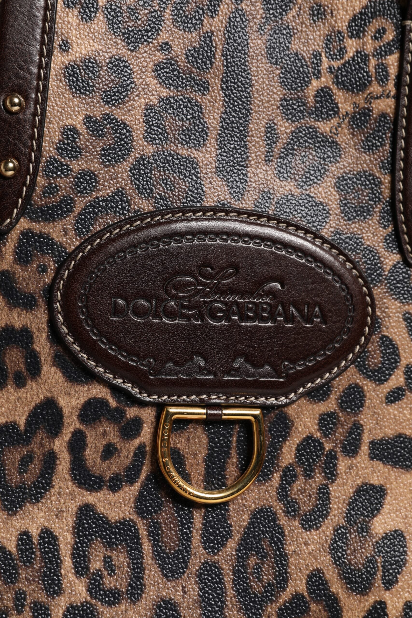 Dolce & Gabbana Brown Leopard Leather Shoulder Strap Tote Bag -   -  Dolce & Gabbana.