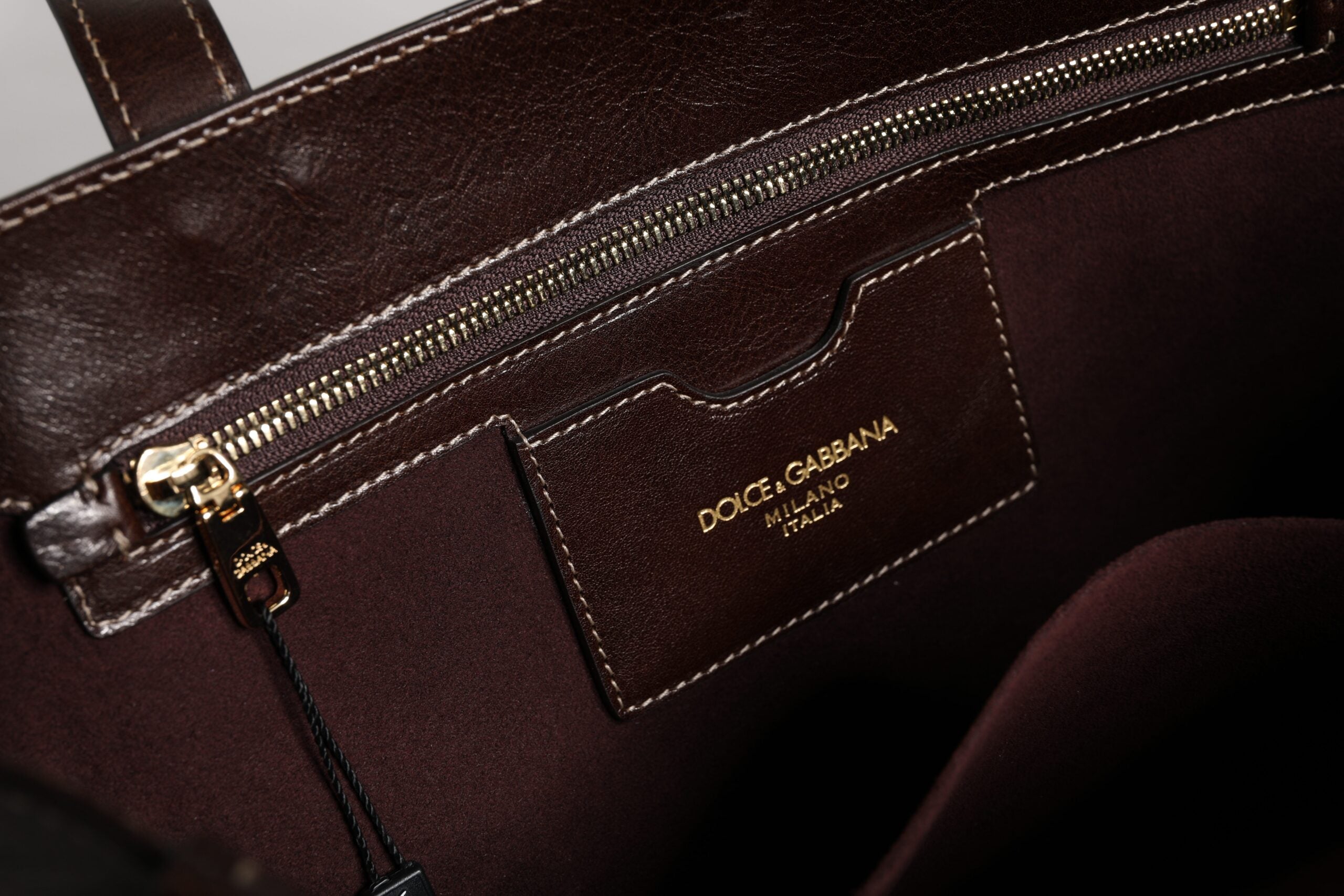 Dolce & Gabbana Brown Leopard Leather Shoulder Strap Tote Bag -   -  Dolce & Gabbana.