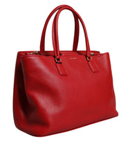 Dolce & Gabbana Red Calfskin Leather Logo Plaque Top Handle Bag -   -  Dolce & Gabbana.