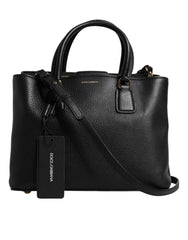Dolce & Gabbana Black Calf Leather Logo Plaque Shoulder Handbag Bag -   -  Dolce & Gabbana.