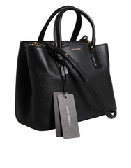 Dolce & Gabbana Black Calf Leather Logo Plaque Shoulder Handbag Bag -   -  Dolce & Gabbana.