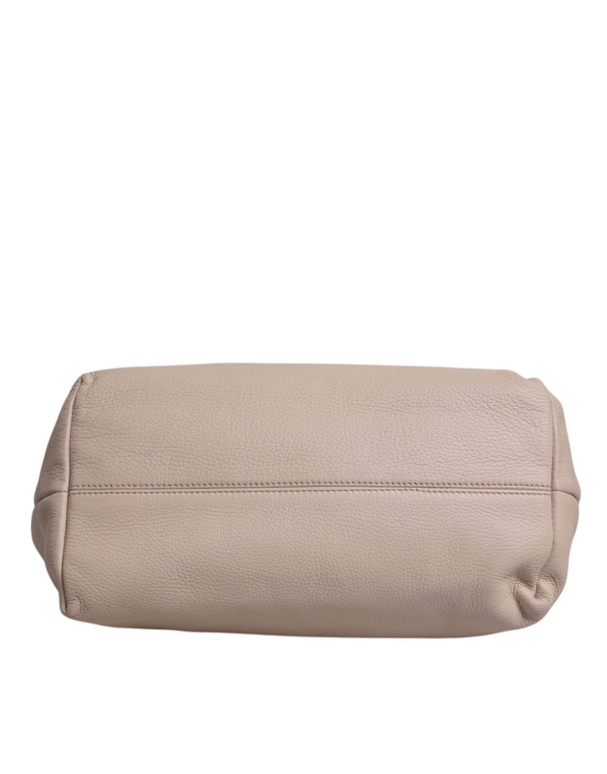 Dolce & Gabbana Light Pink Deer Leather Logo Plaque Tote Top Handle Bag -   -  Dolce & Gabbana.
