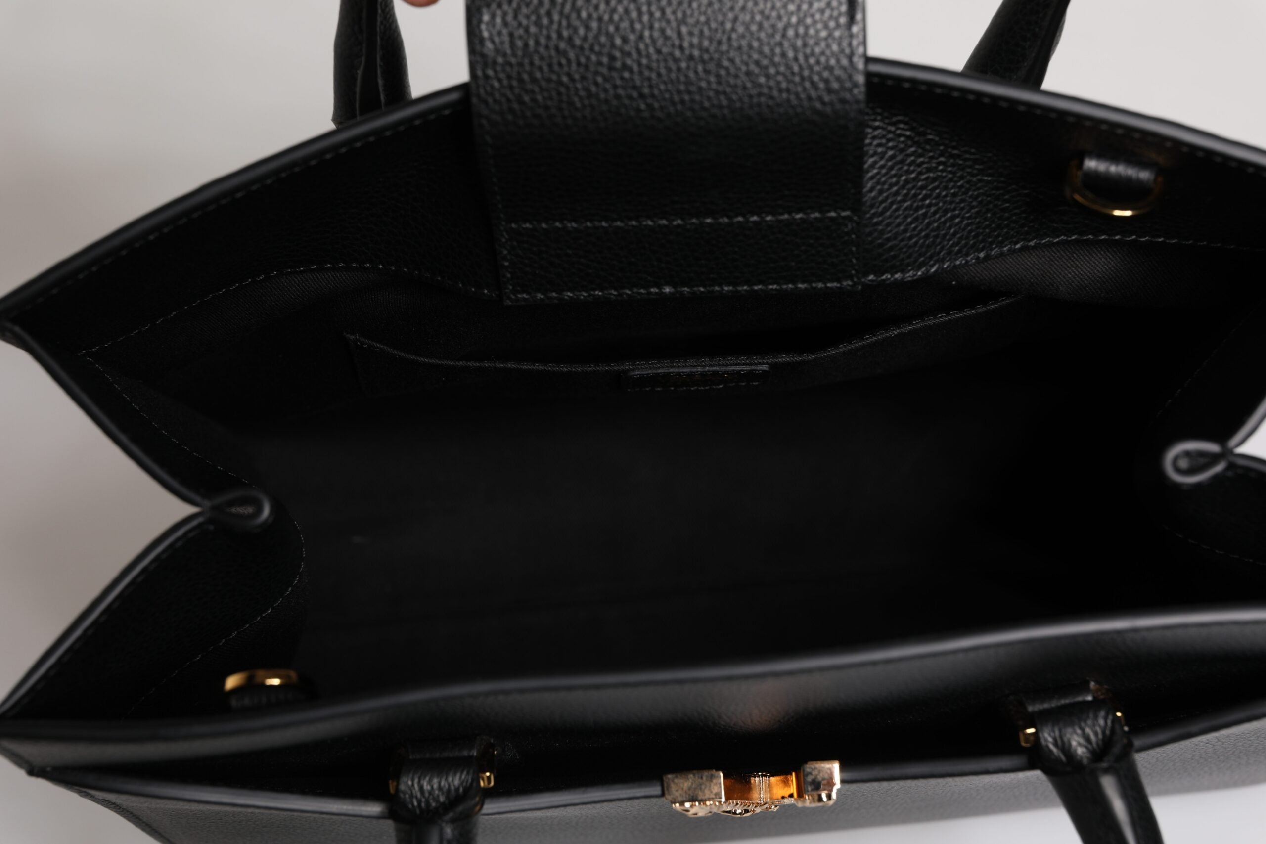 Versace Black Large Leather Top Handle Shoulder Crossbody Bag -   -  Versace.